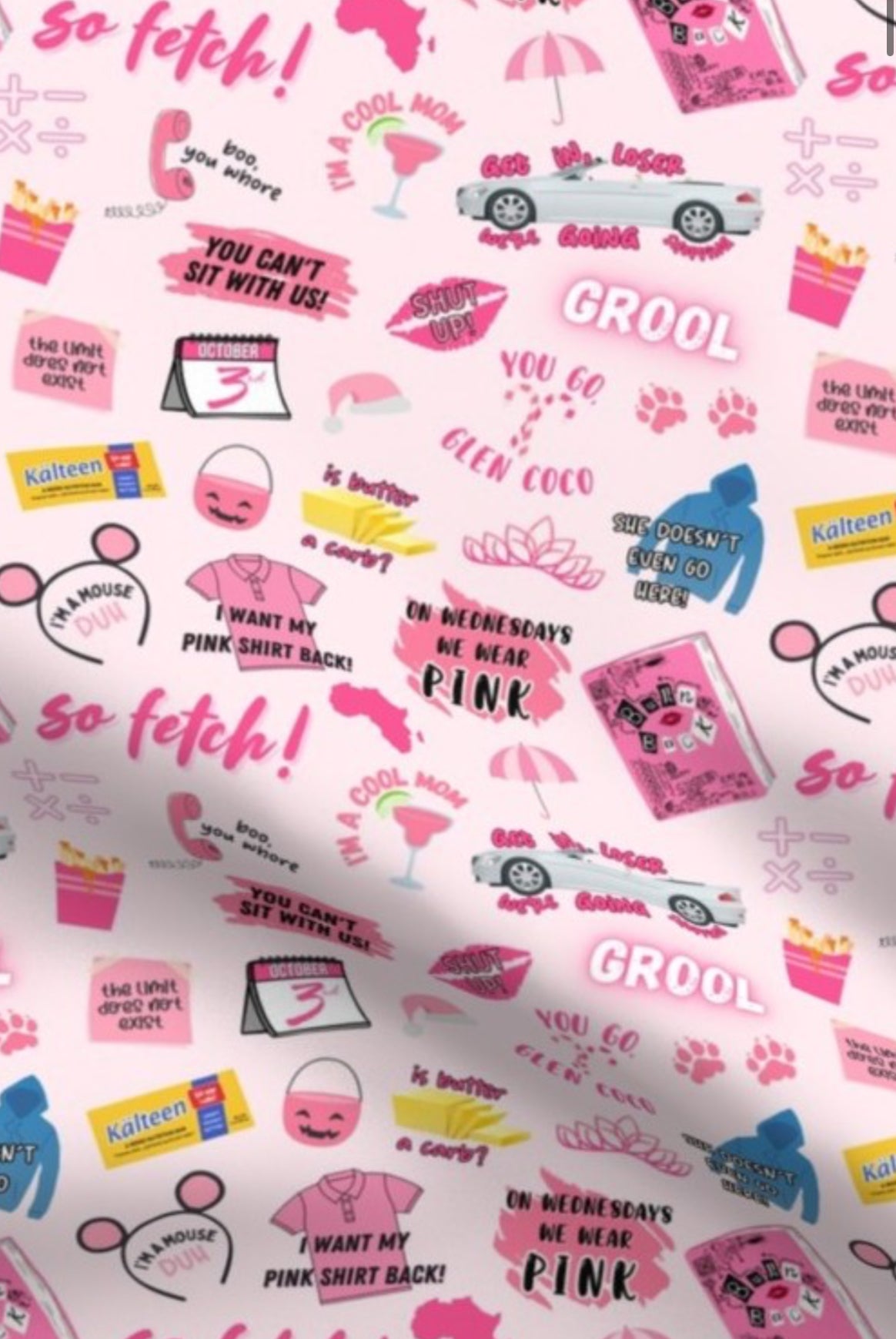 Mean Girls pink ponytail scrub cap womens