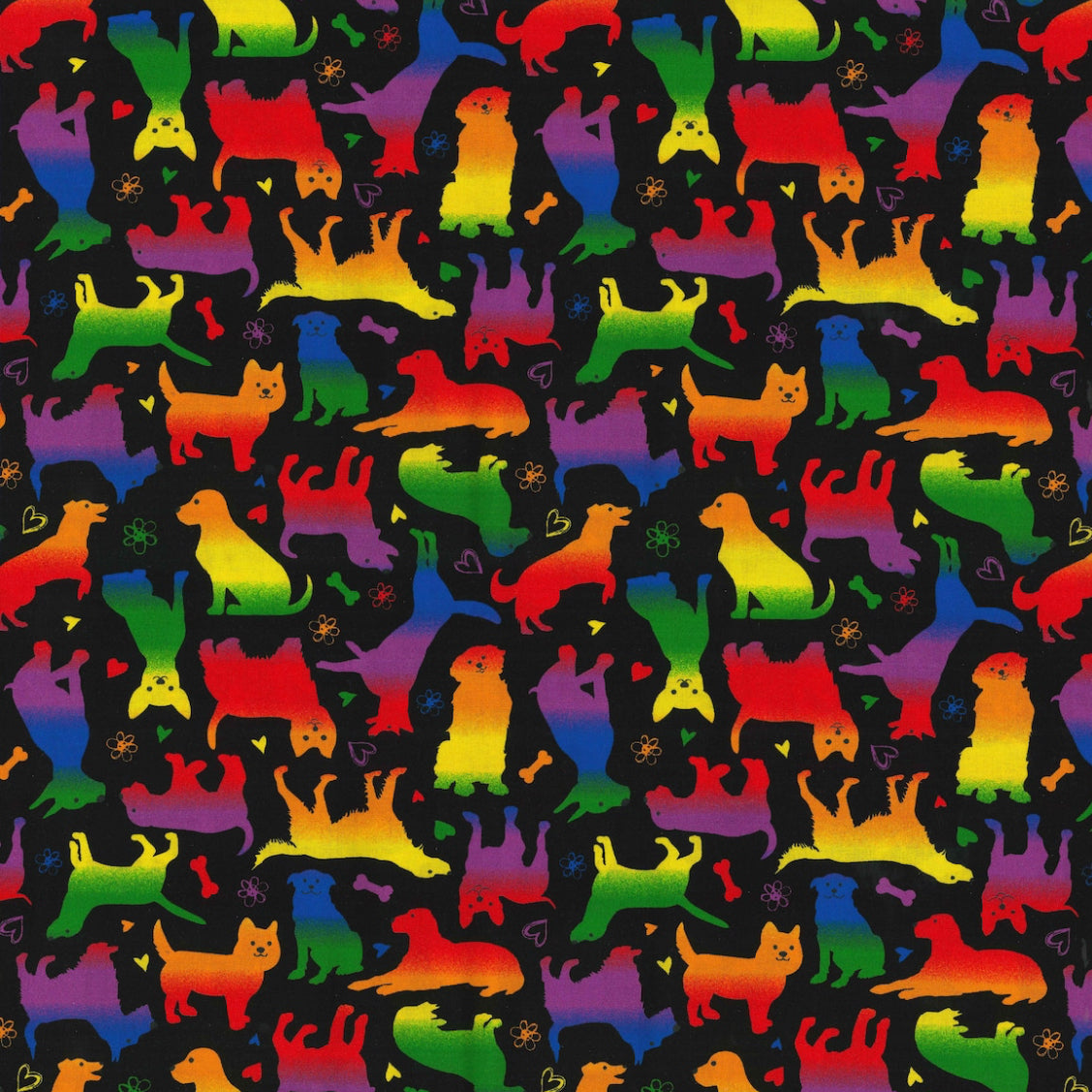 Rainbow dogs skull scrub cap mens