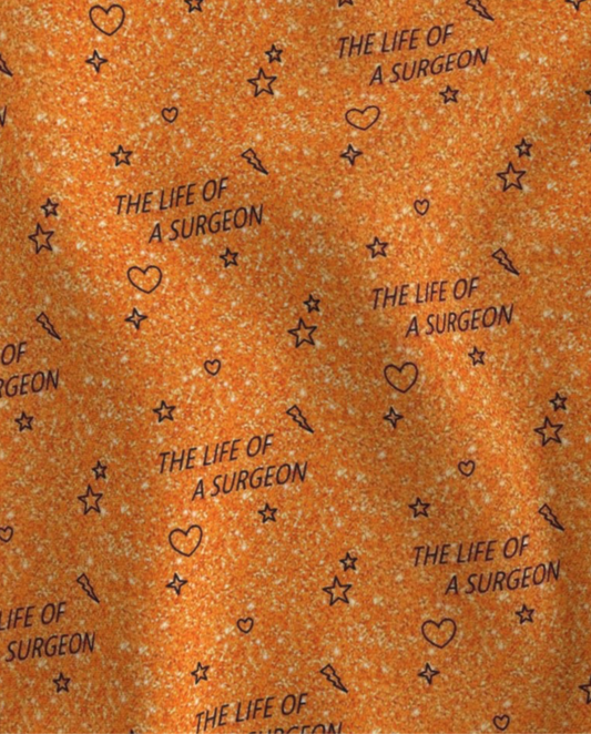 Taylor Swift life of a surgeon orange glitter print skull scrub cap mens
