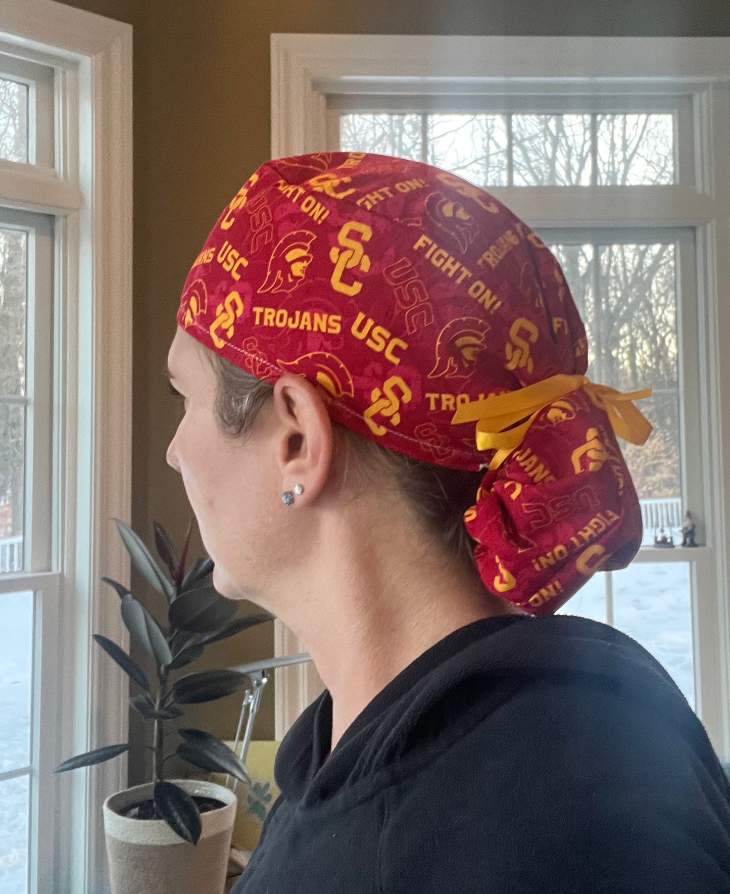 University of Southern California USC ponytail scrub cap womens