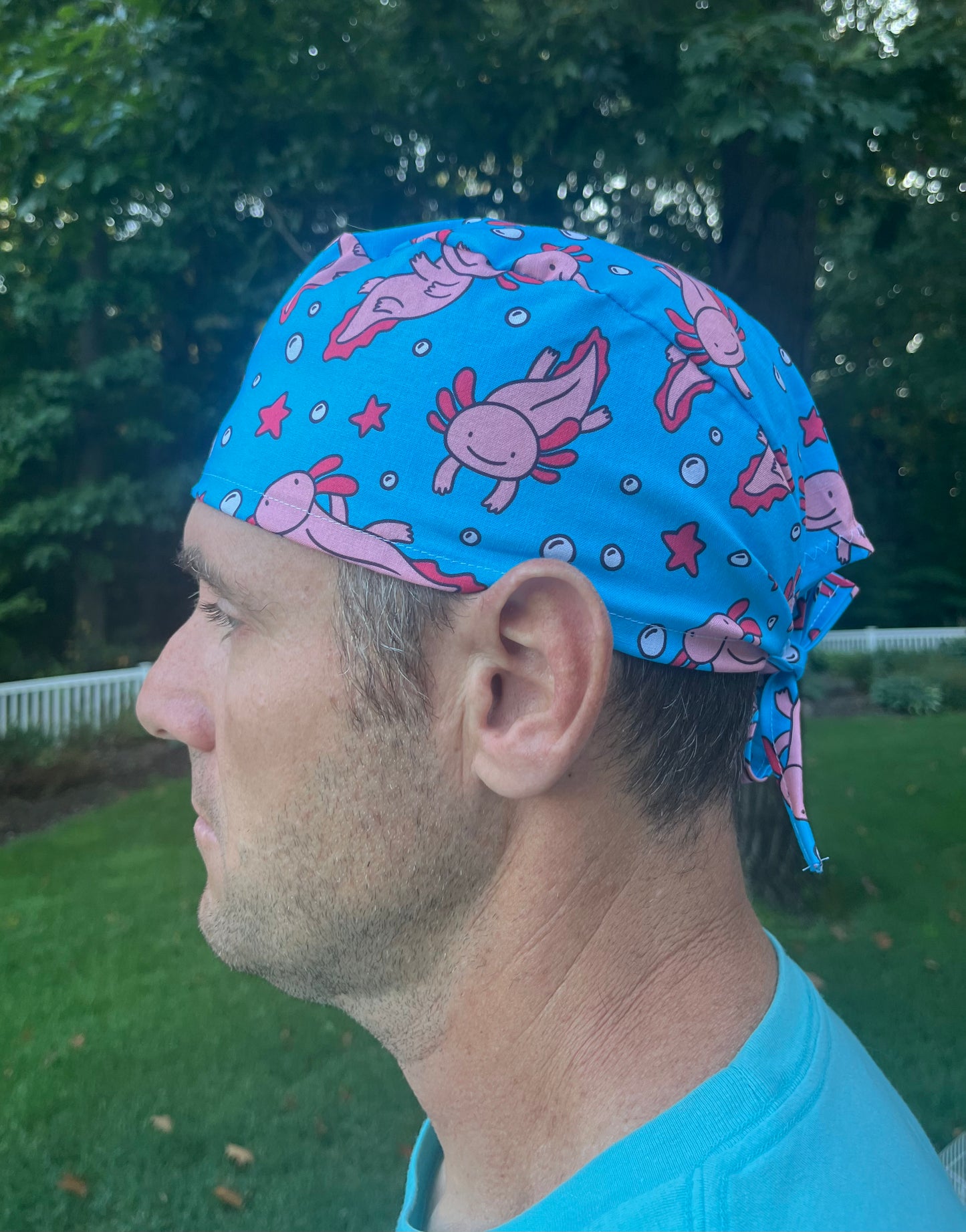 Axolotls axolotl swimming skull scrub cap mens