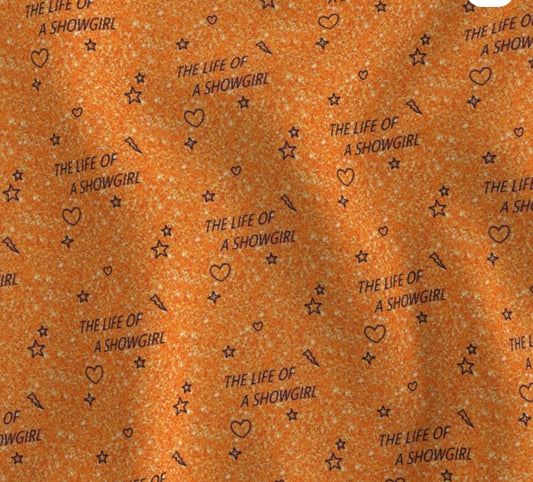 Taylor Swift life of a SHOWGIRL orange glitter print ponytail scrub cap womens