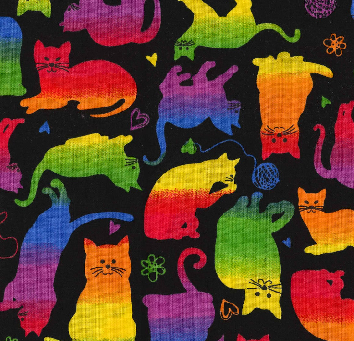 Rainbow cats skull scrub cap mens