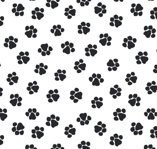 Black white paws ponytail scrub cap womens