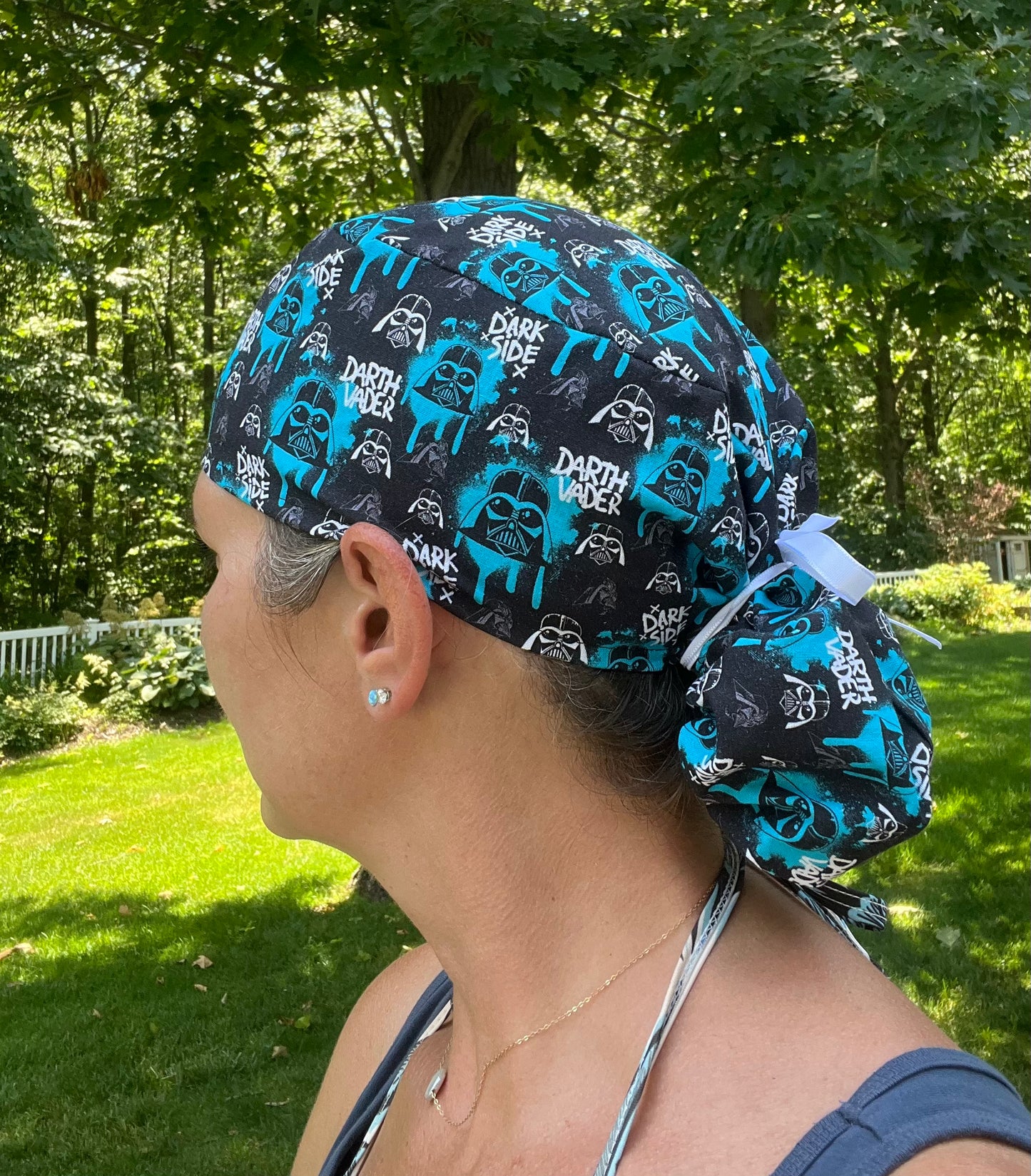 Darth vader ponytail scrub cap womens