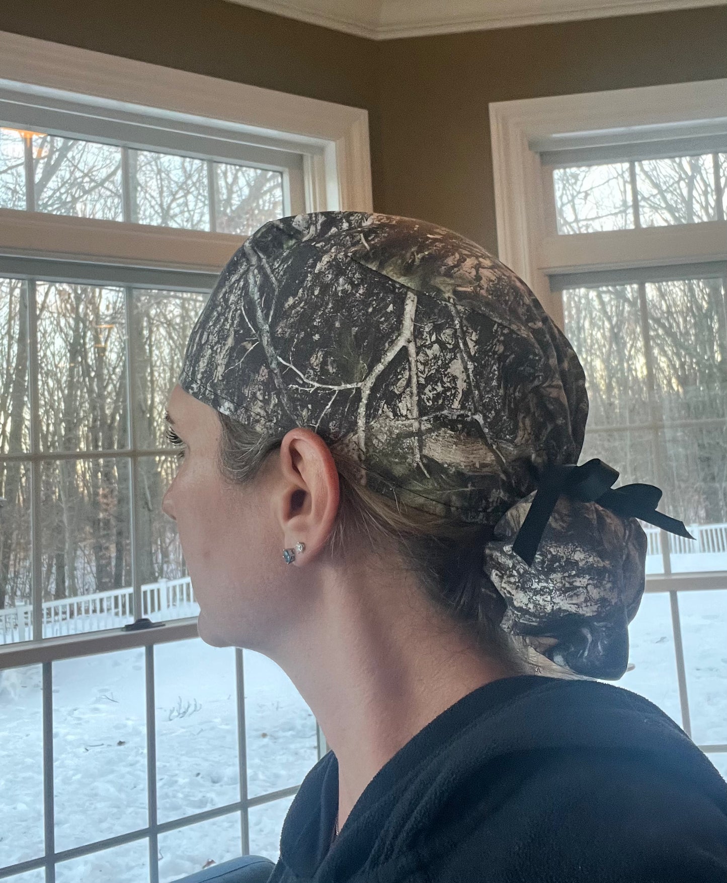 True Timber camouflage camo ponytail scrub cap womens