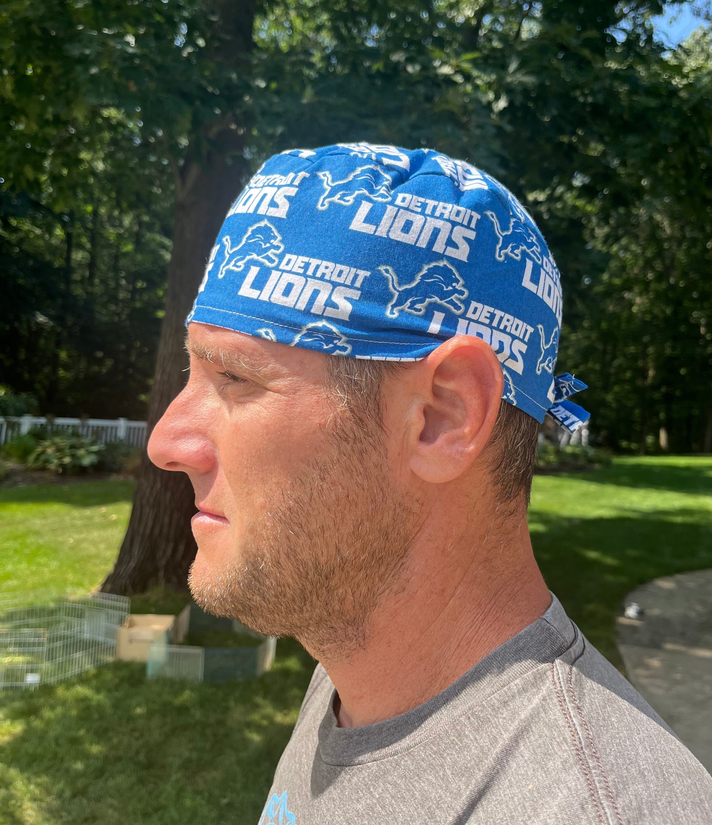 Detroit Lions football skull scrub cap mens