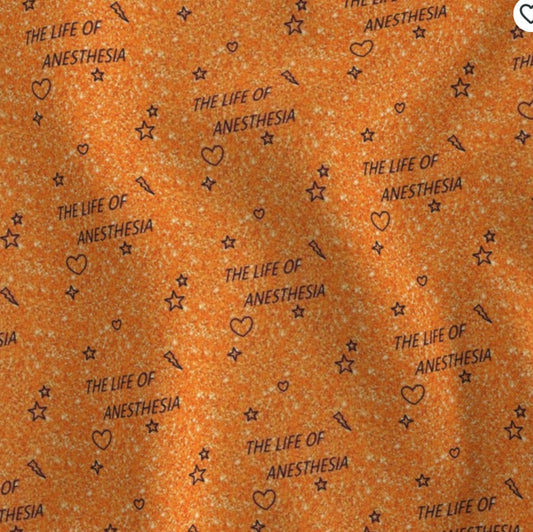 Taylor Swift life of ANESTHESIA orange glitter print ponytail scrub cap womens