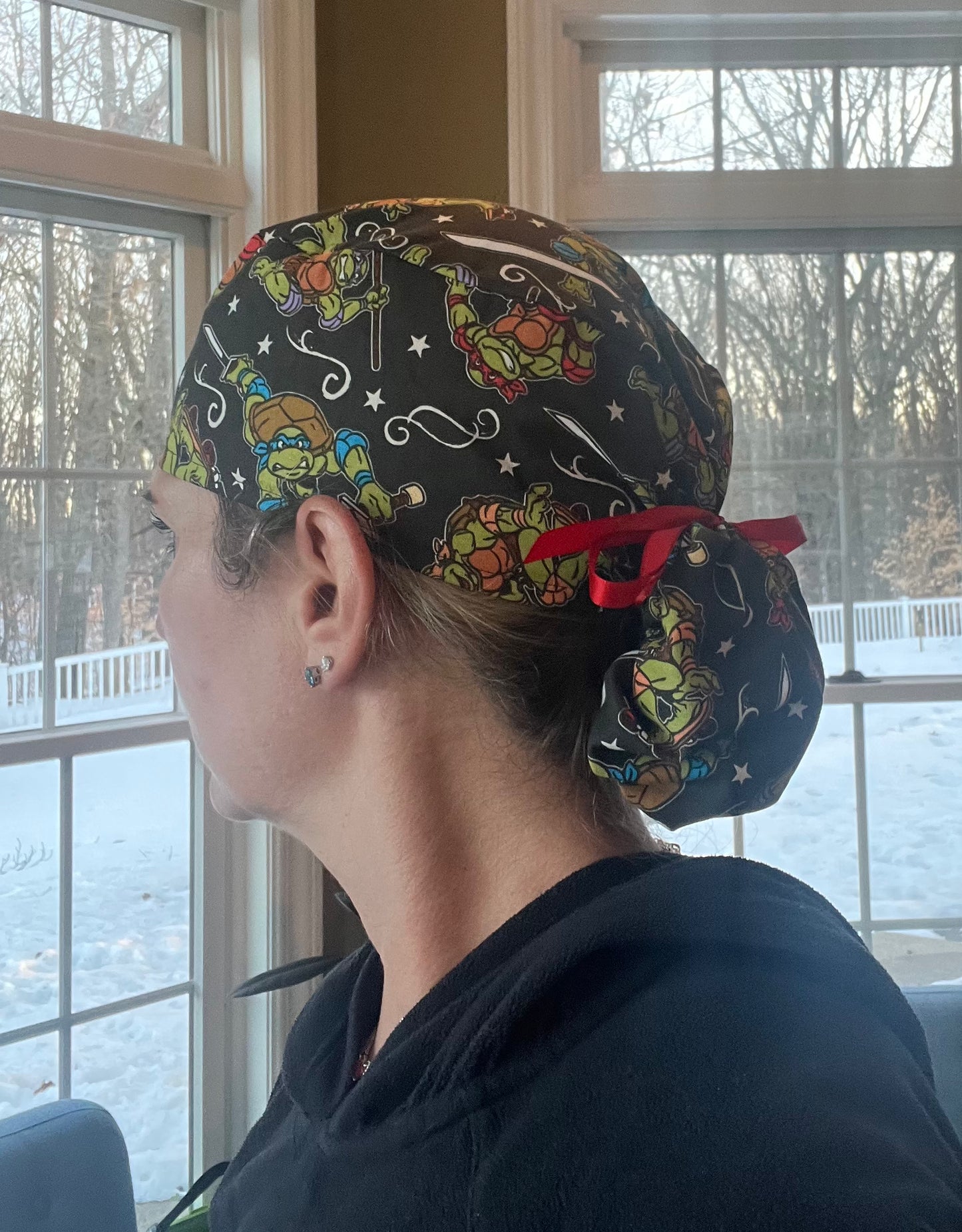 Teenage mutant ninja turtles tmnt ponytail scrub cap womens