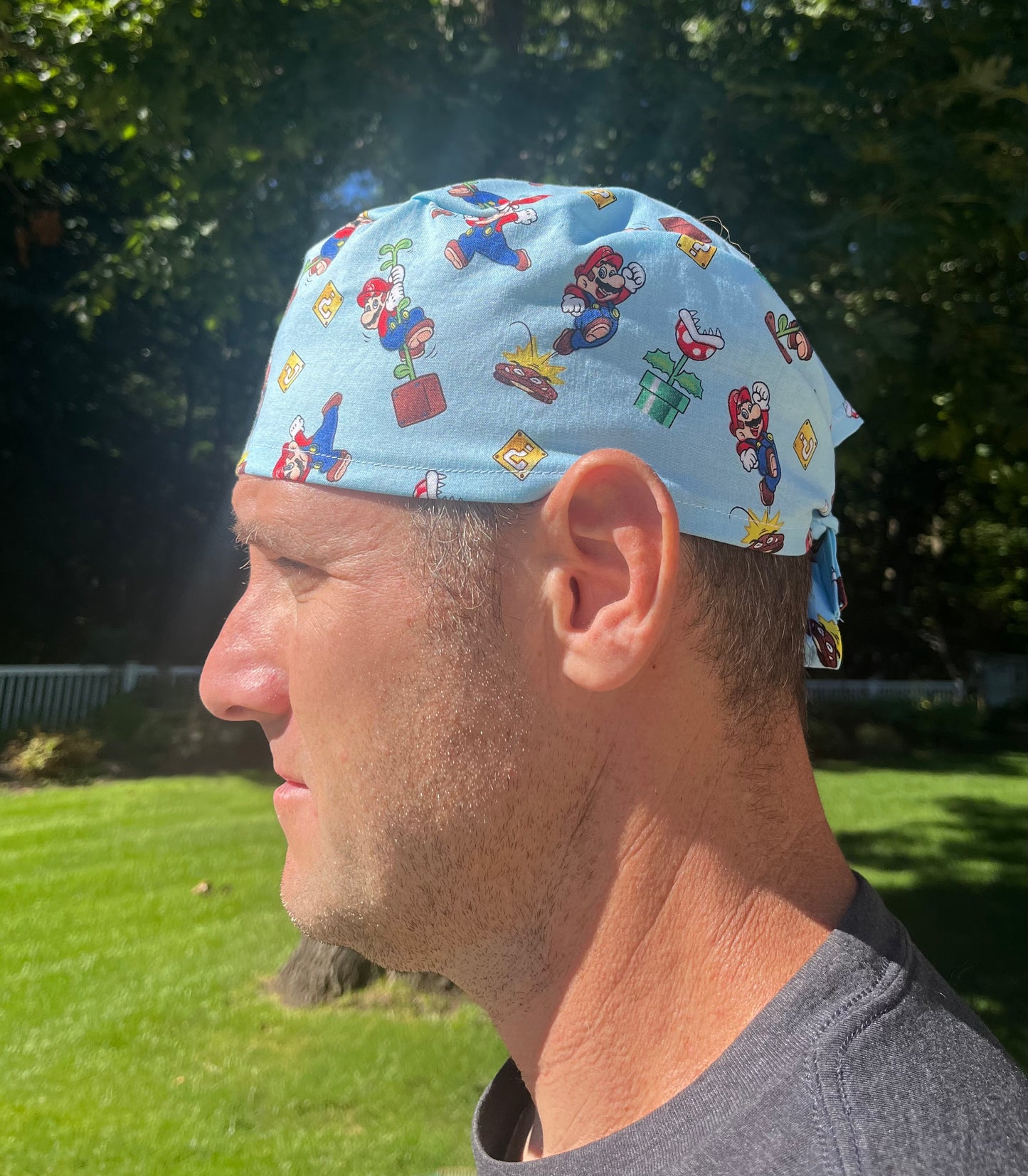 Super Mario skull scrub cap mens