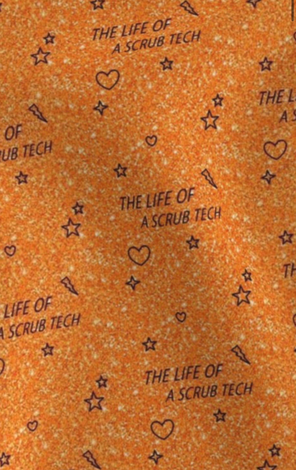 Taylor Swift life of a SCRUB TECH orange glitter print ponytail scrub cap womens