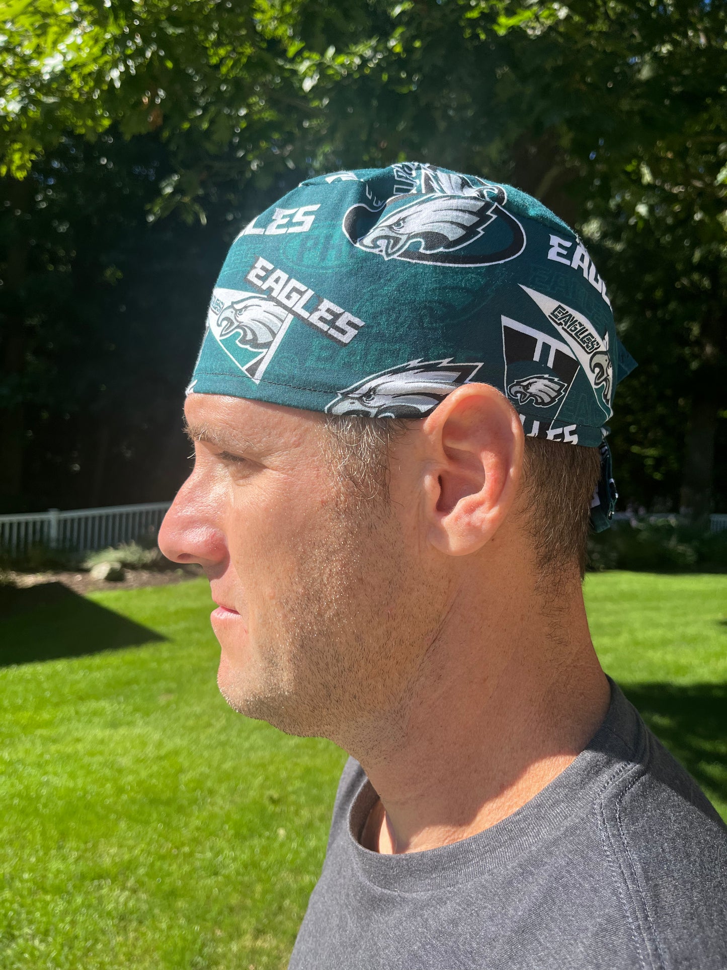 Philadelphia Eagles football skull scrub cap mens