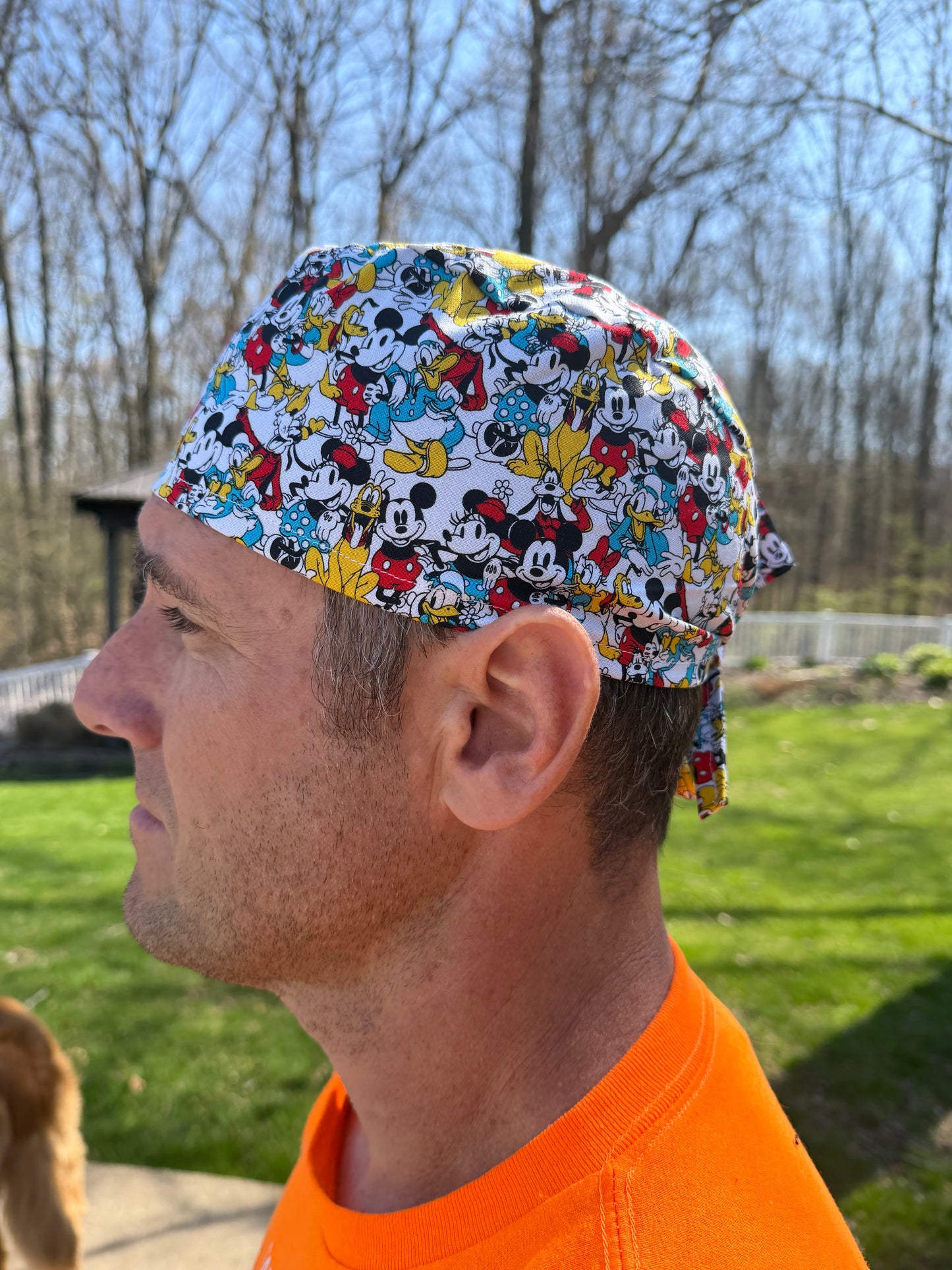 Minnie Mickey skull scrub cap mens