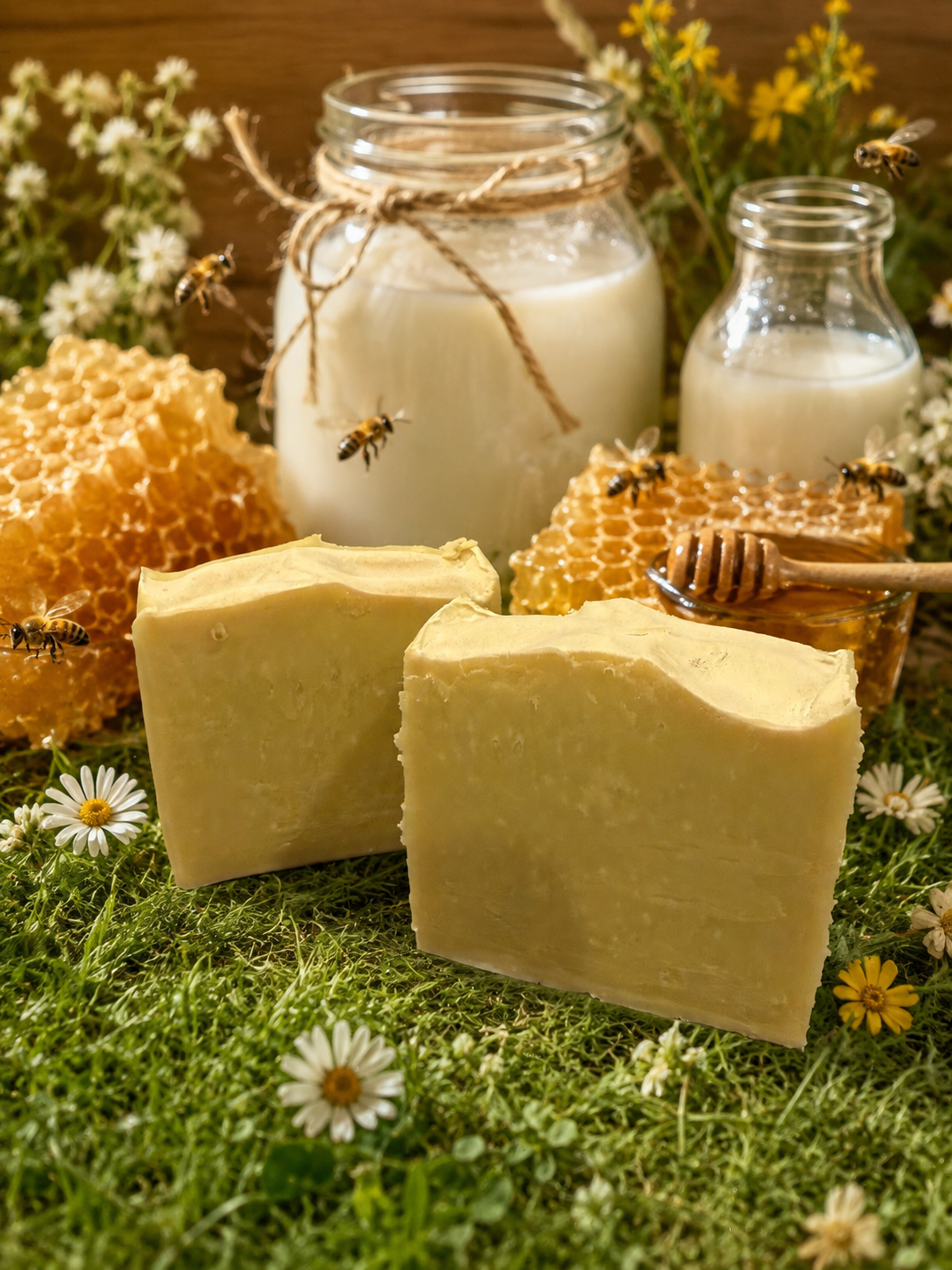 OATMEAL MILK + HONEY handmade artisan shea butter moisturizing soap bar