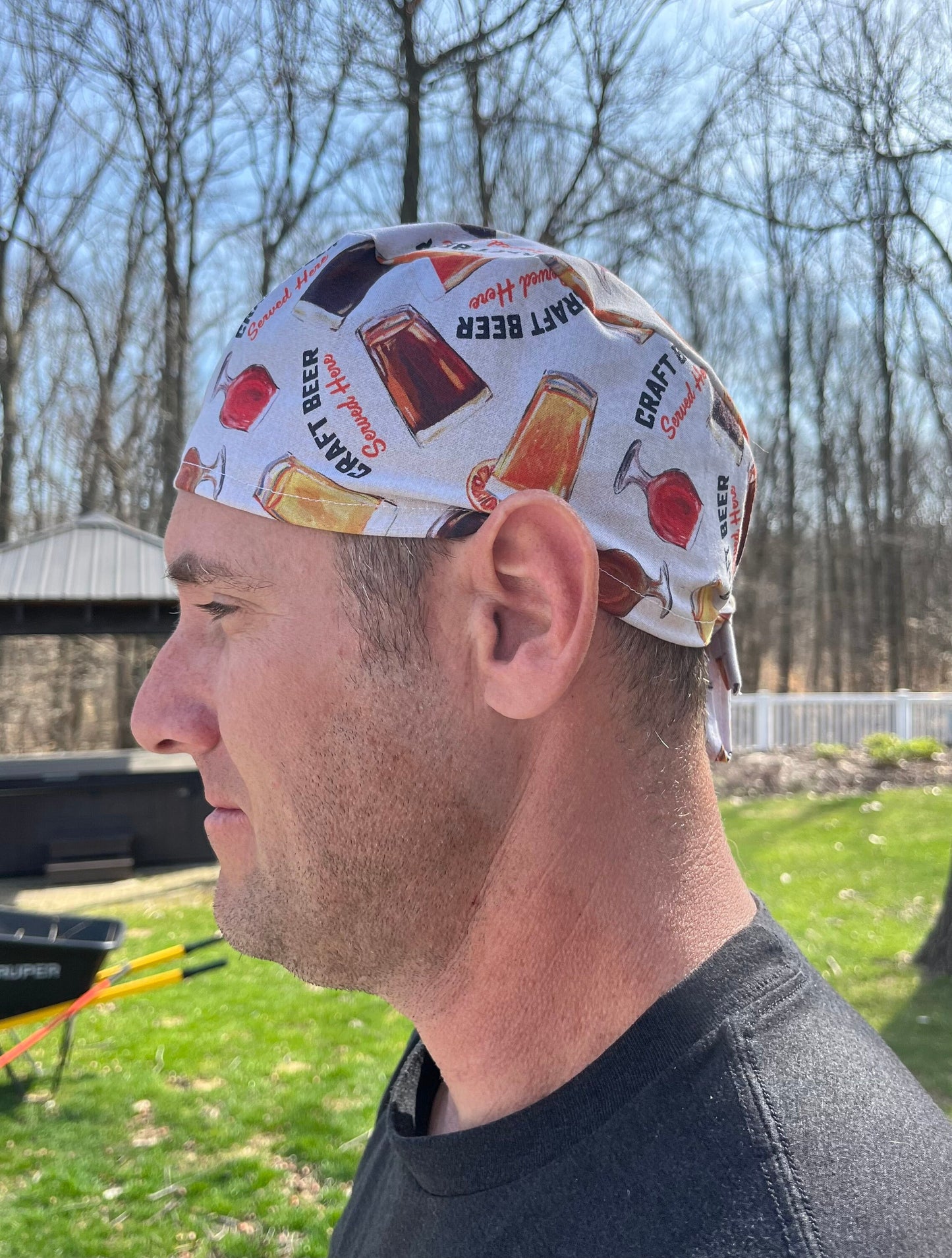 Craft Beer IPA porter skull scrub cap mens