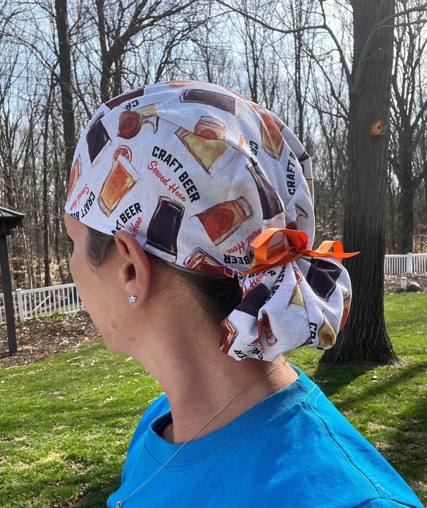 Craft beer IPA ponytail scrub cap womens