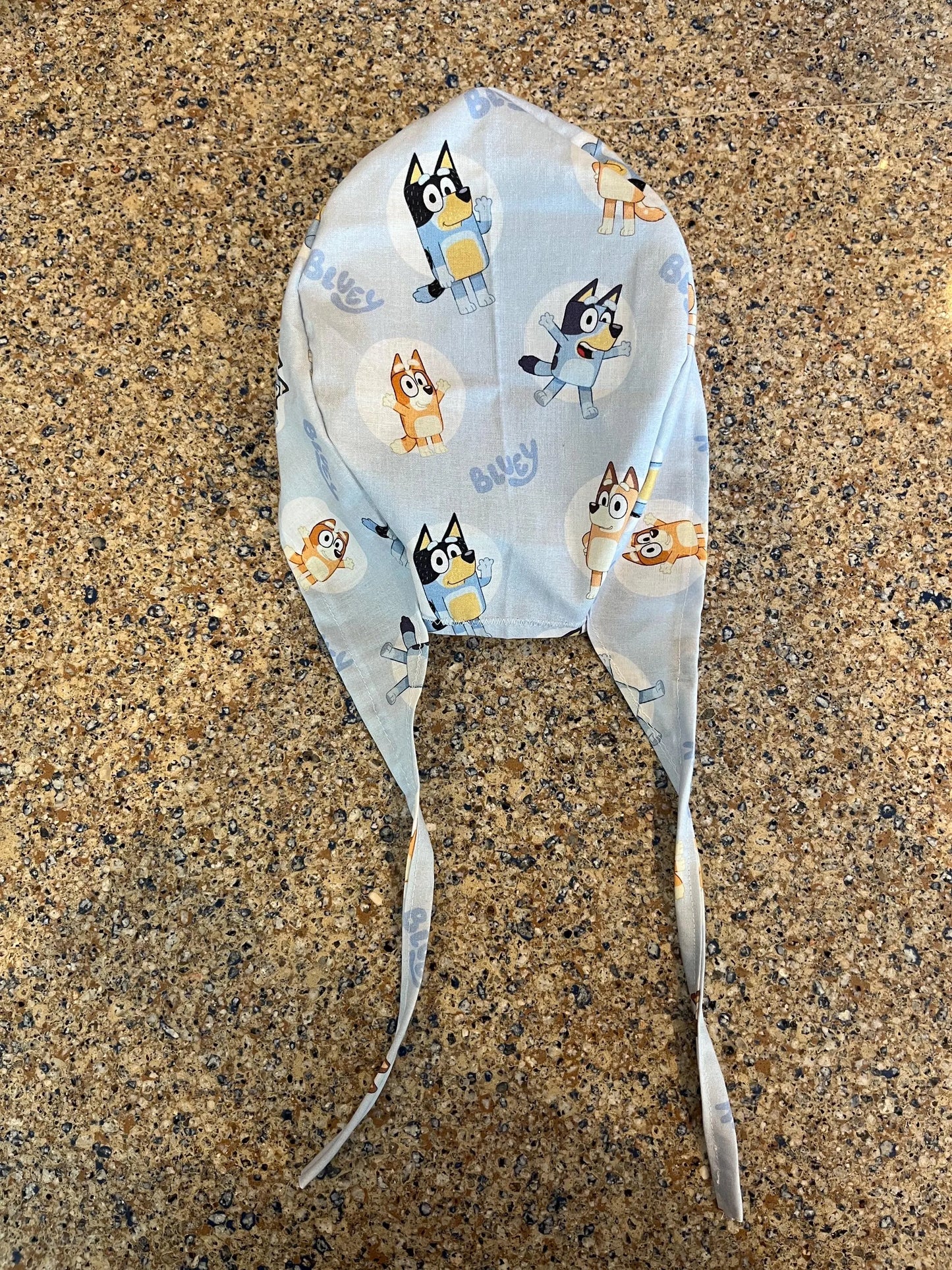Bluey and Bingo blue cartoon skull scrub cap mens