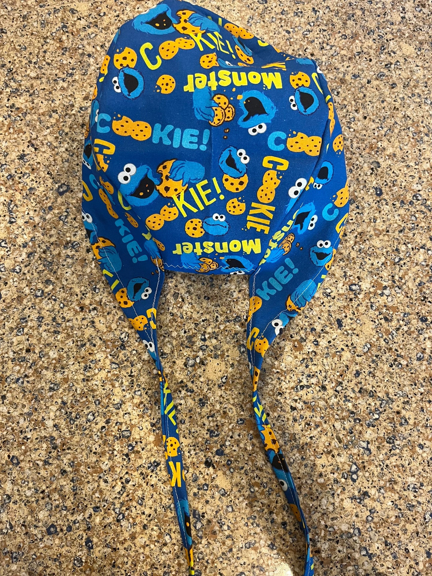 Cookie Monster blue cartoon skull scrub cap mens