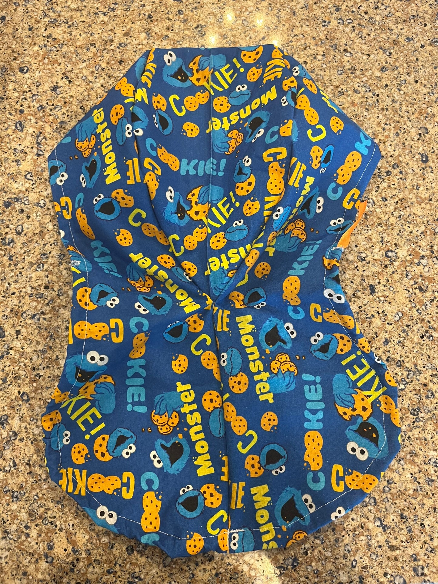 Cookie Monster blue cartoon ponytail scrub cap womens