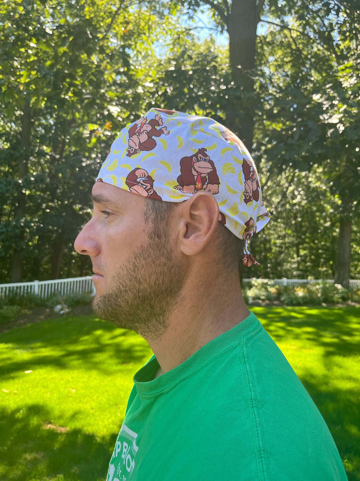Donkey Kong banana skull scrub cap mens
