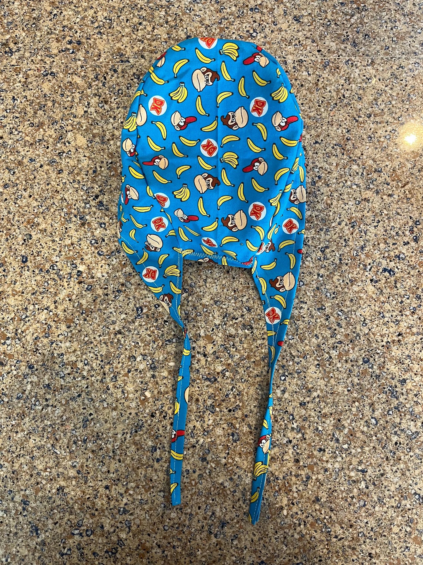 Donkey Kong banana blue skull scrub cap mens