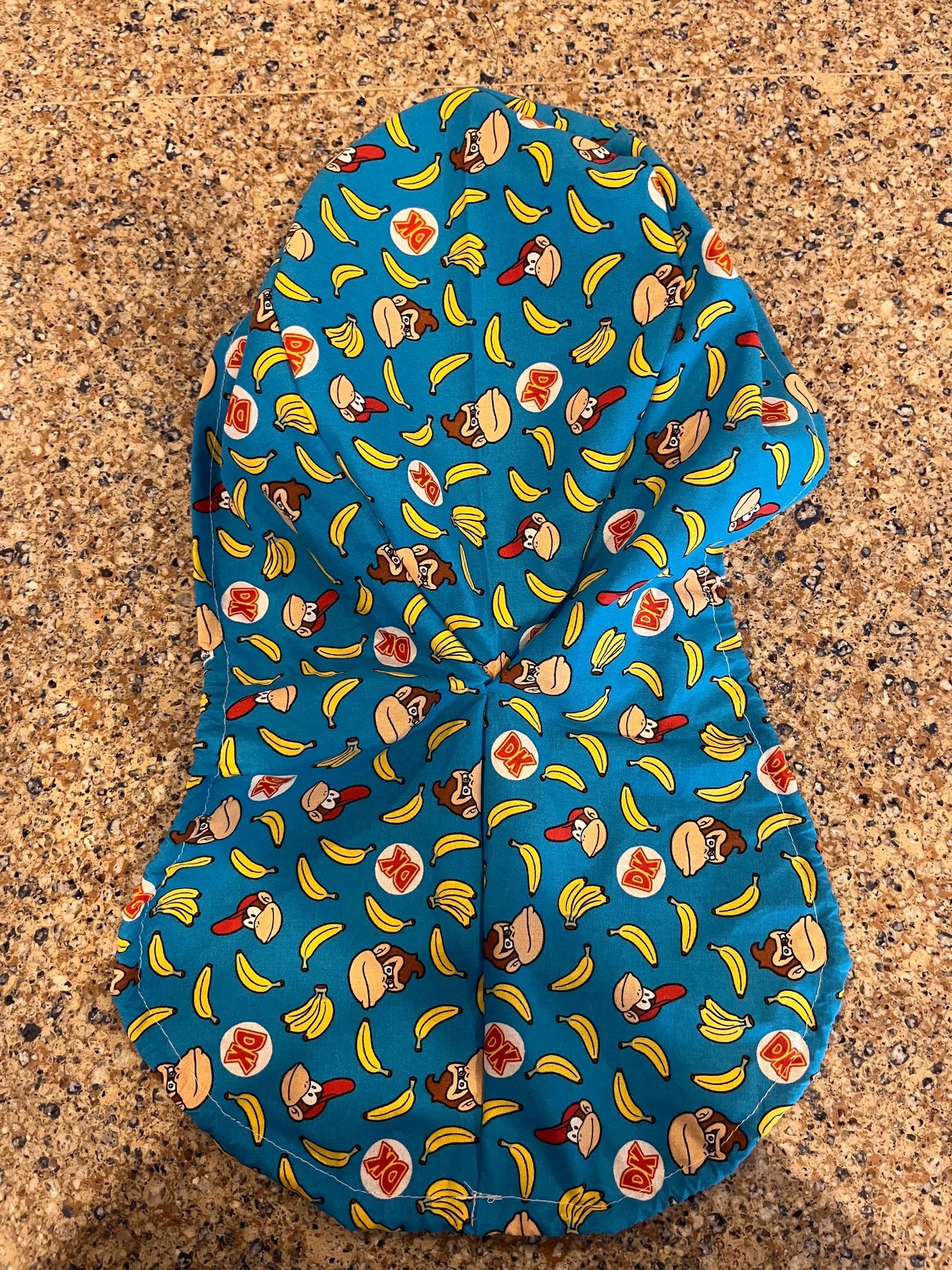 Donkey Kong banana blue ponytail scrub cap womens