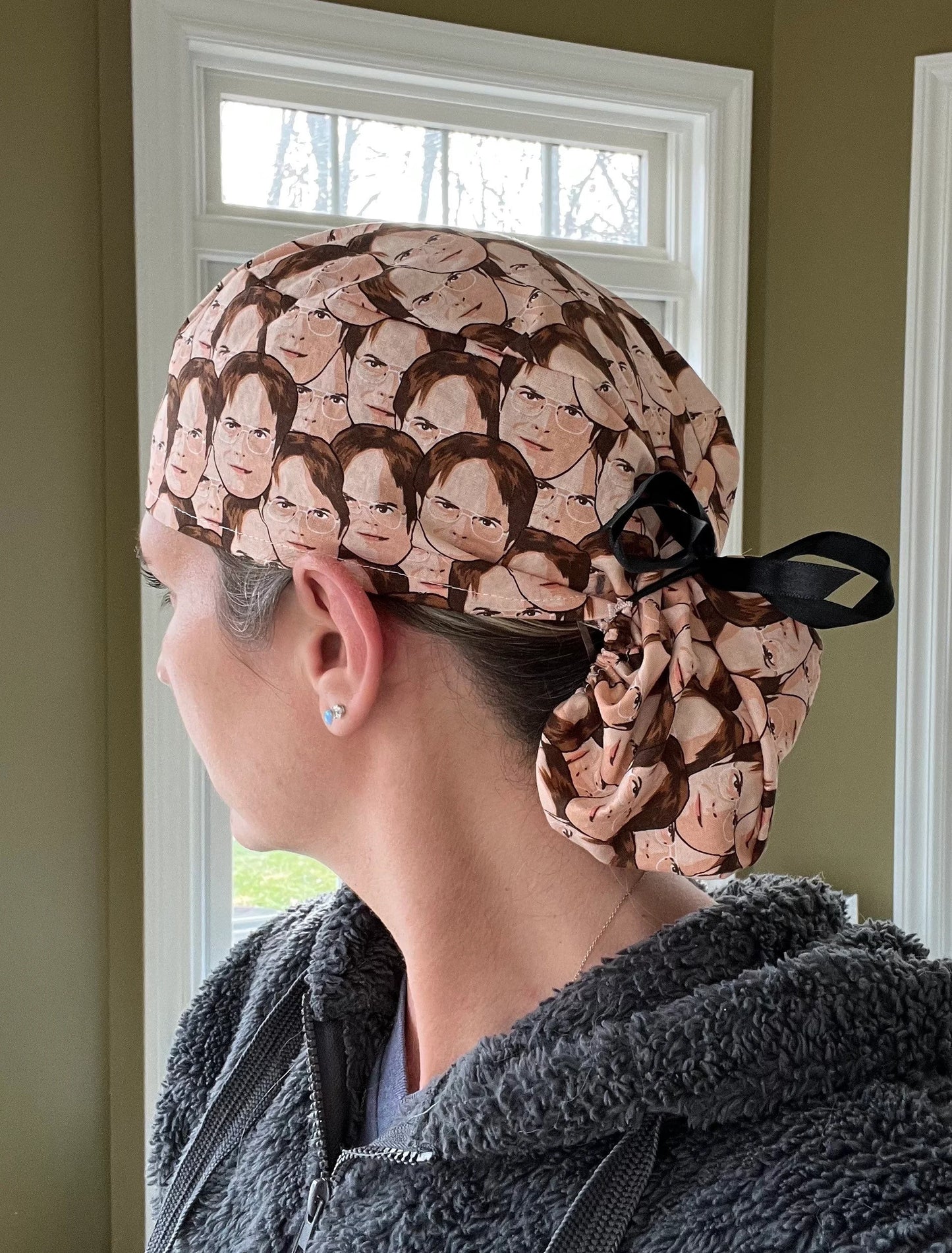 Dwight Shrute the office ponytail scrub cap womens