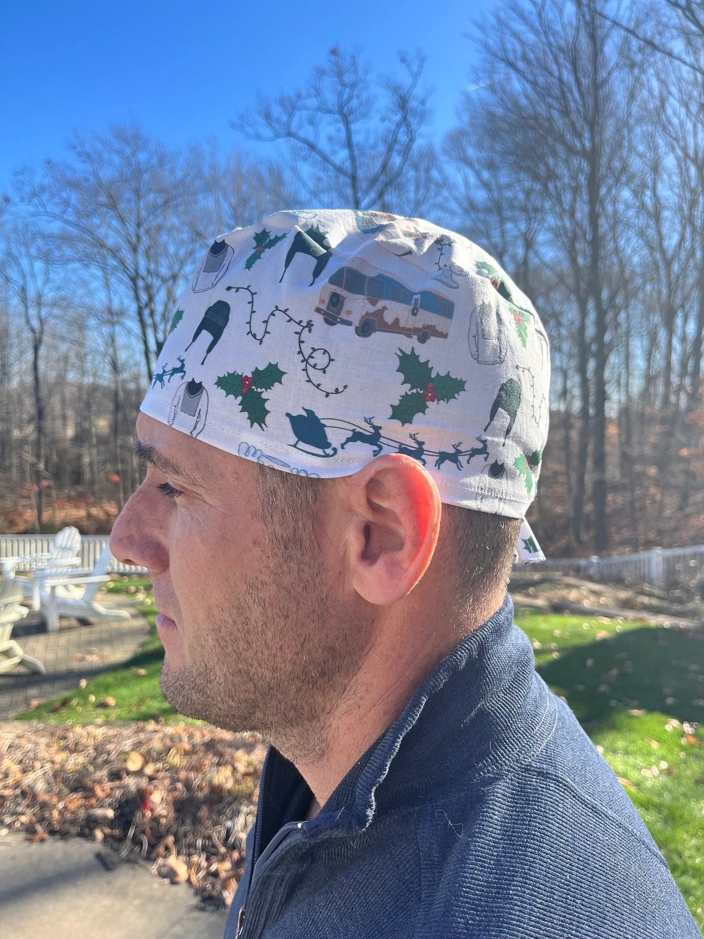 Cousin eddie christmas vacation skull scrub cap mens