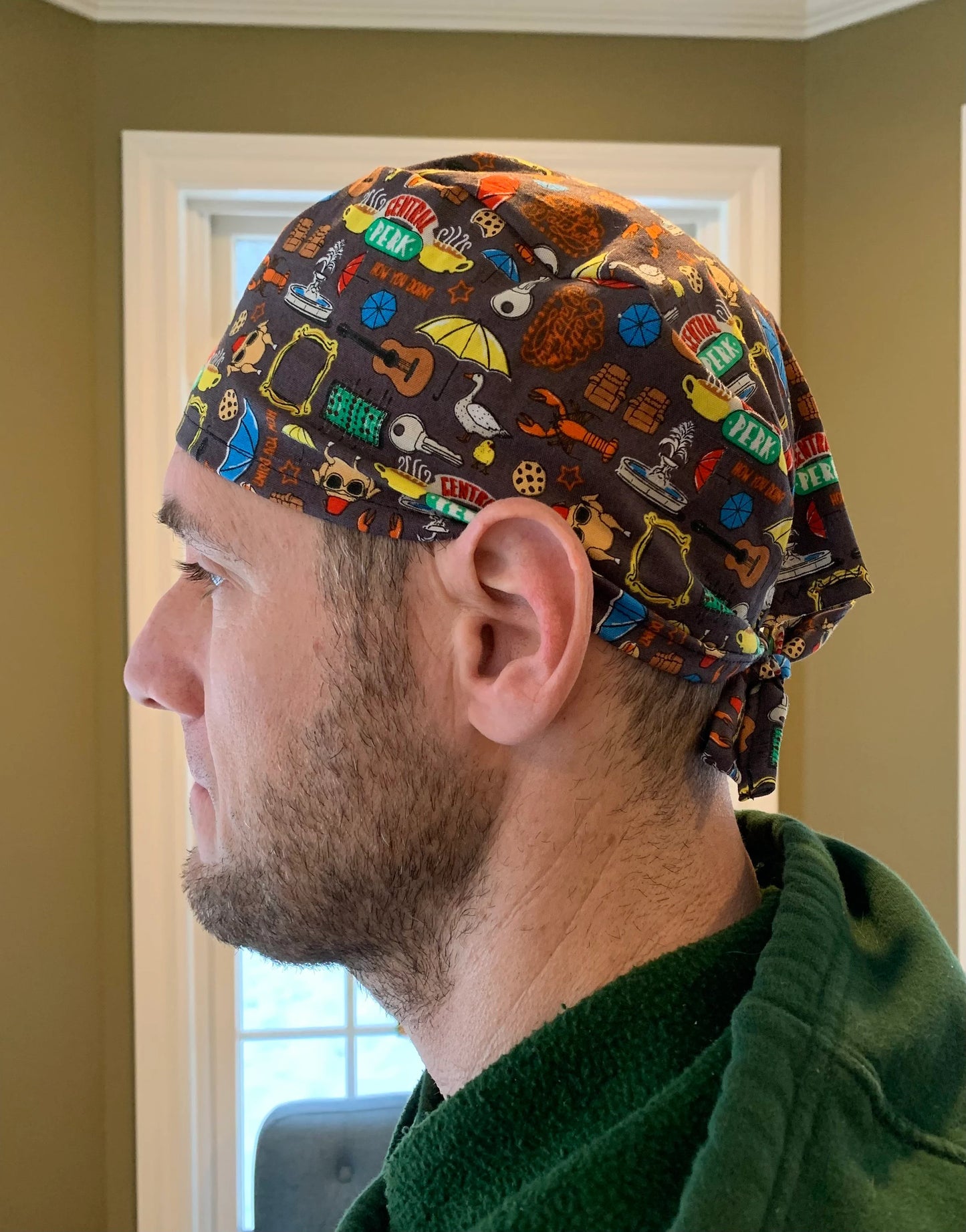 FRIENDS central perk skull scrub cap mens