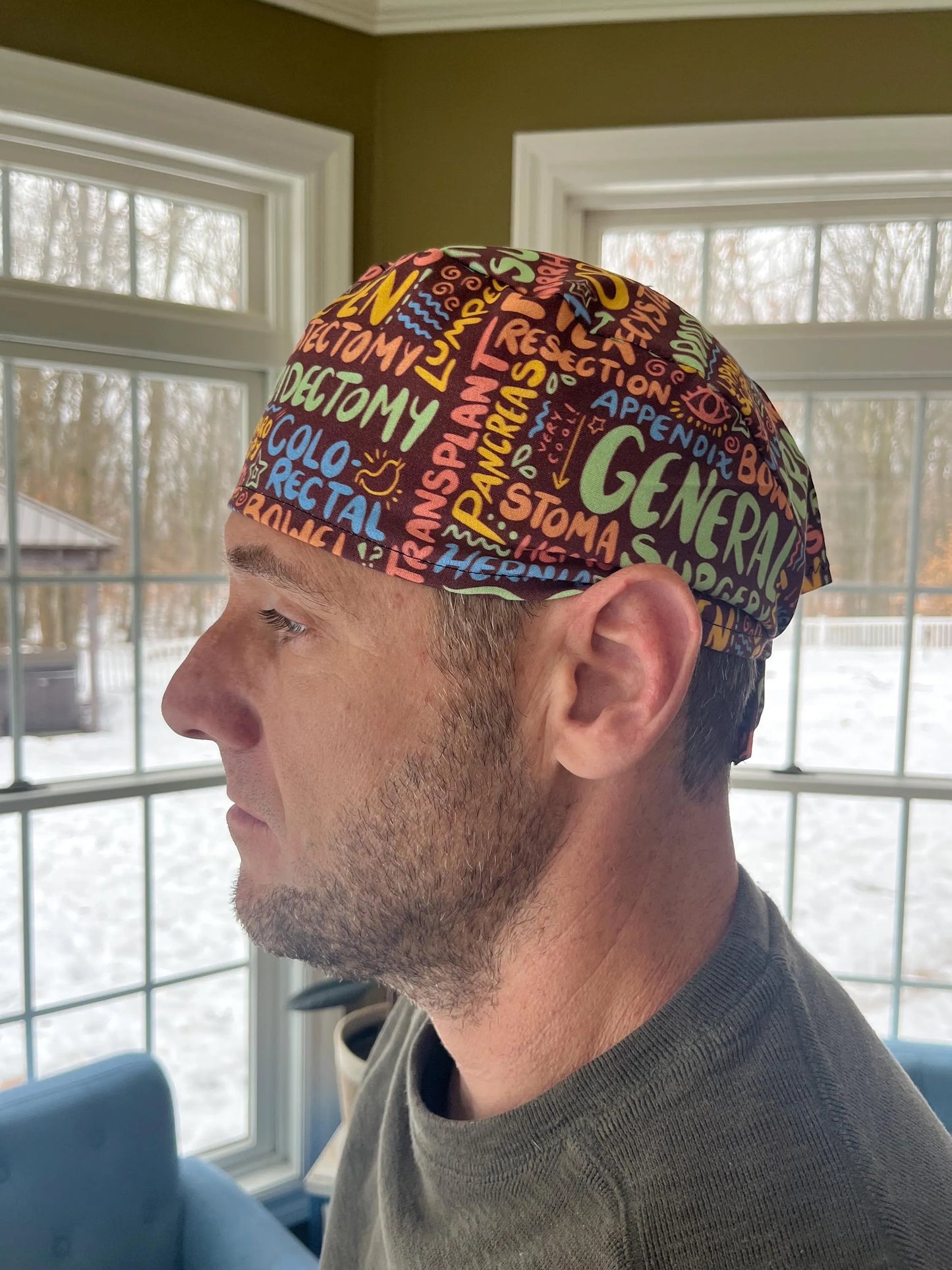 General surgery gall bladder chole hernia skull scrub cap mens