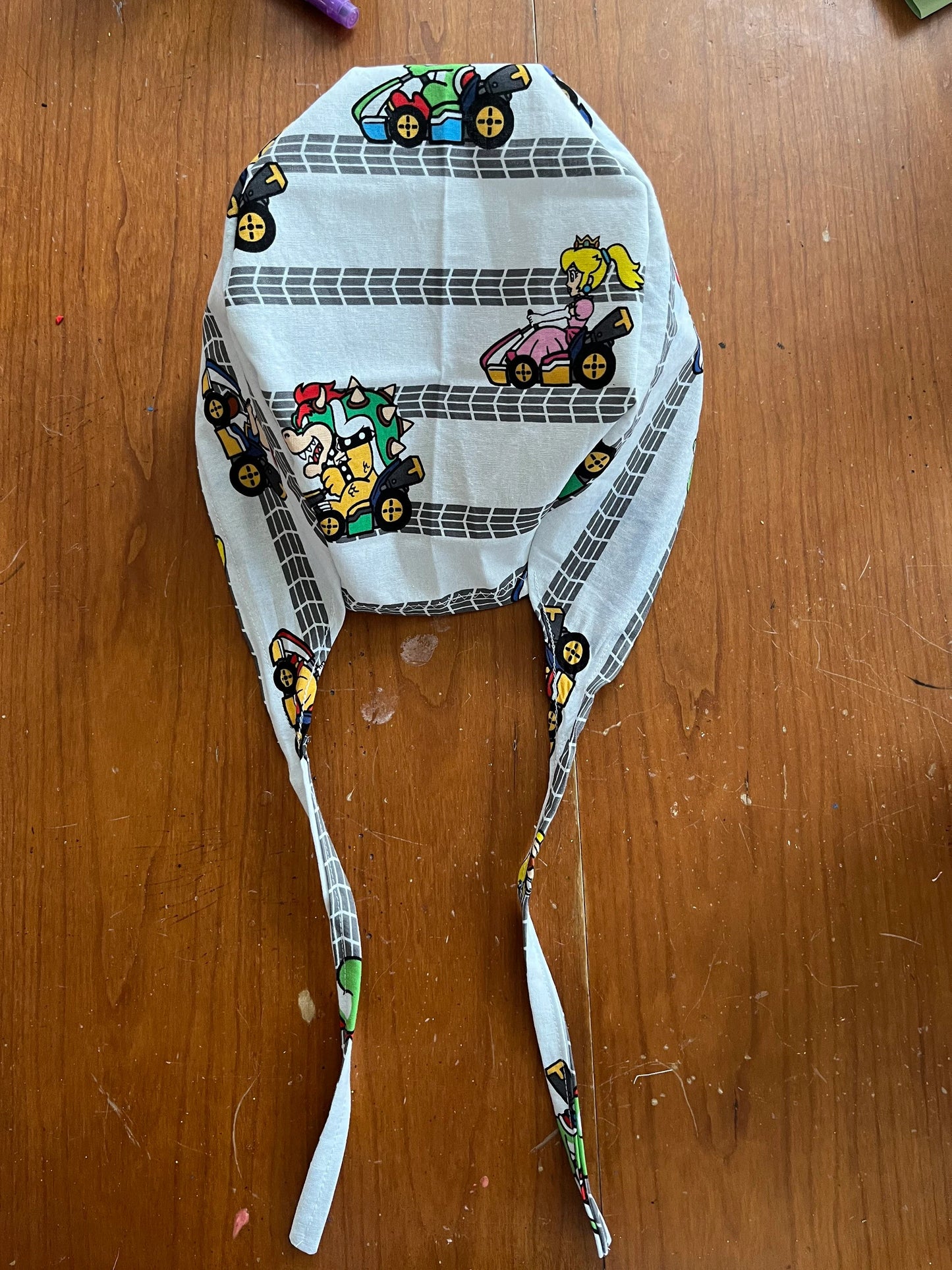 Mario Cart skull scrub cap mens
