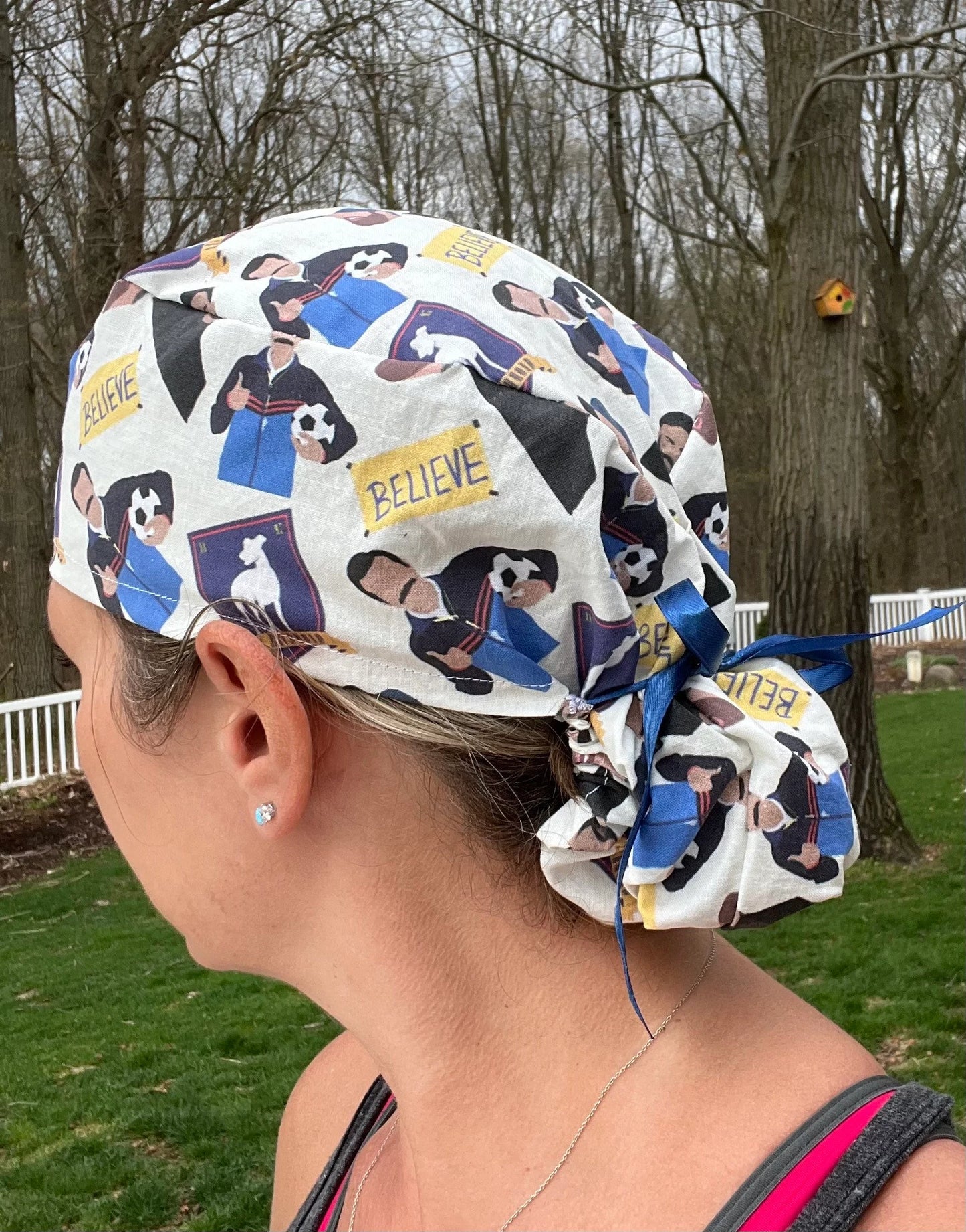 Believe soccer afc richmond pony tail ponytail scrub cap womens