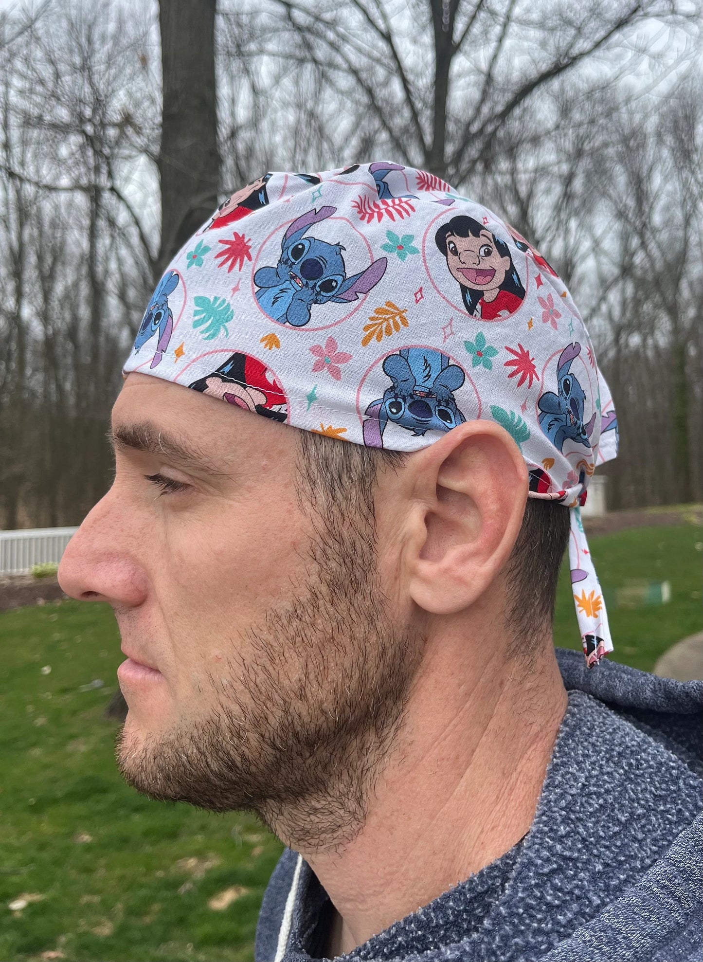 Lilo and Stitch skull scrub cap mens