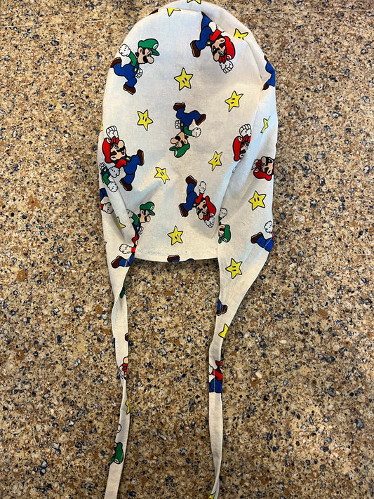 Mario and Luigi brothers skull scrub cap mens
