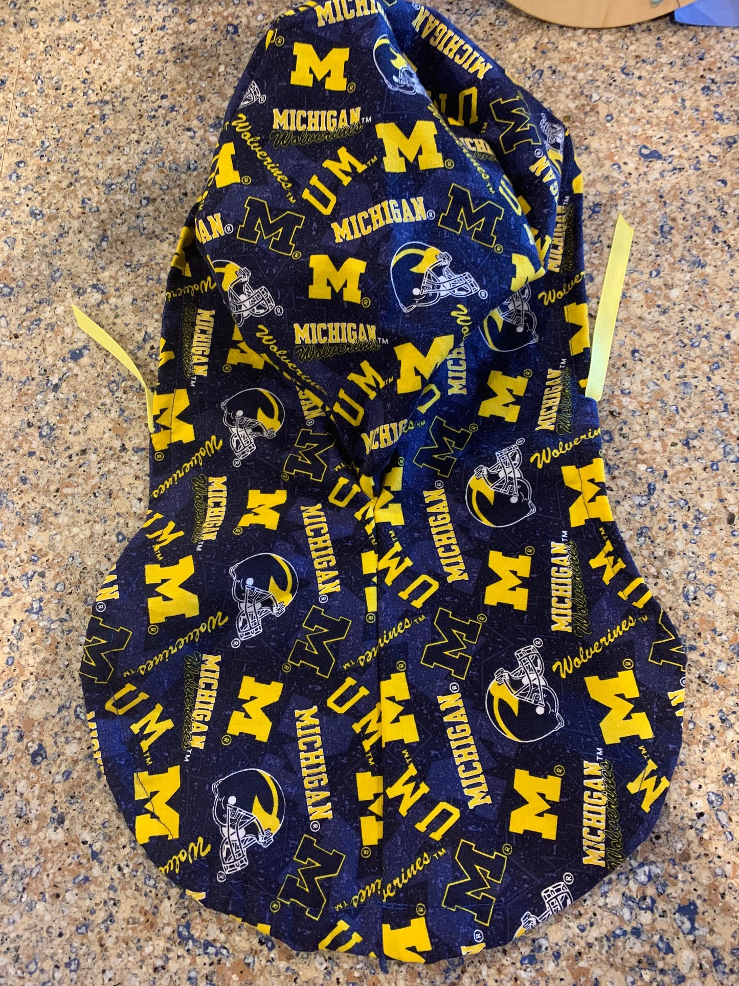 University of Michigan maize blue u of m ponytail scrub cap womens