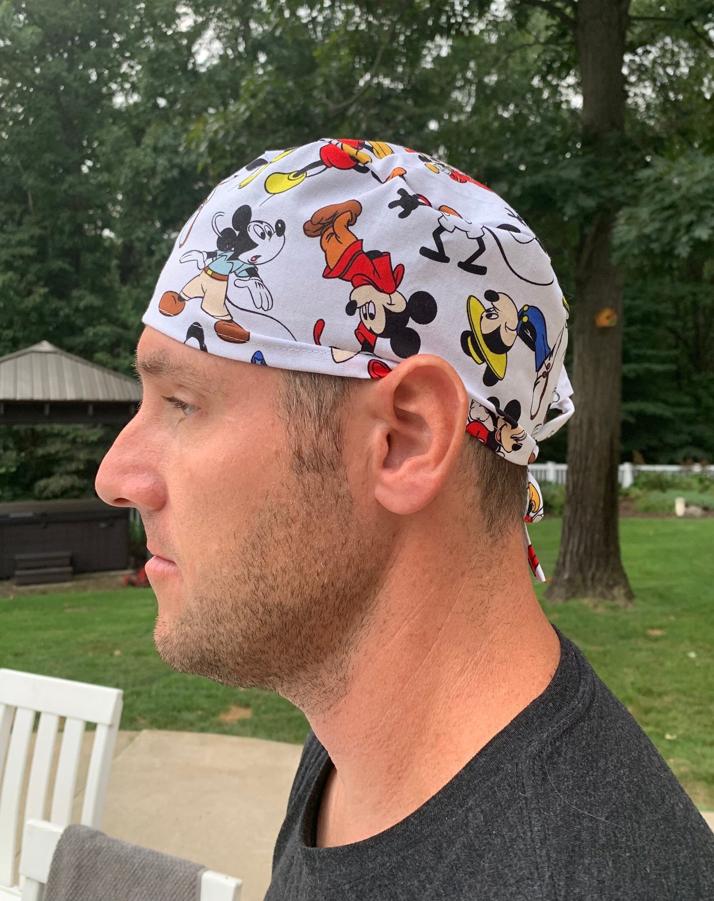 Mickey Mouse through the years skull scrub cap mens