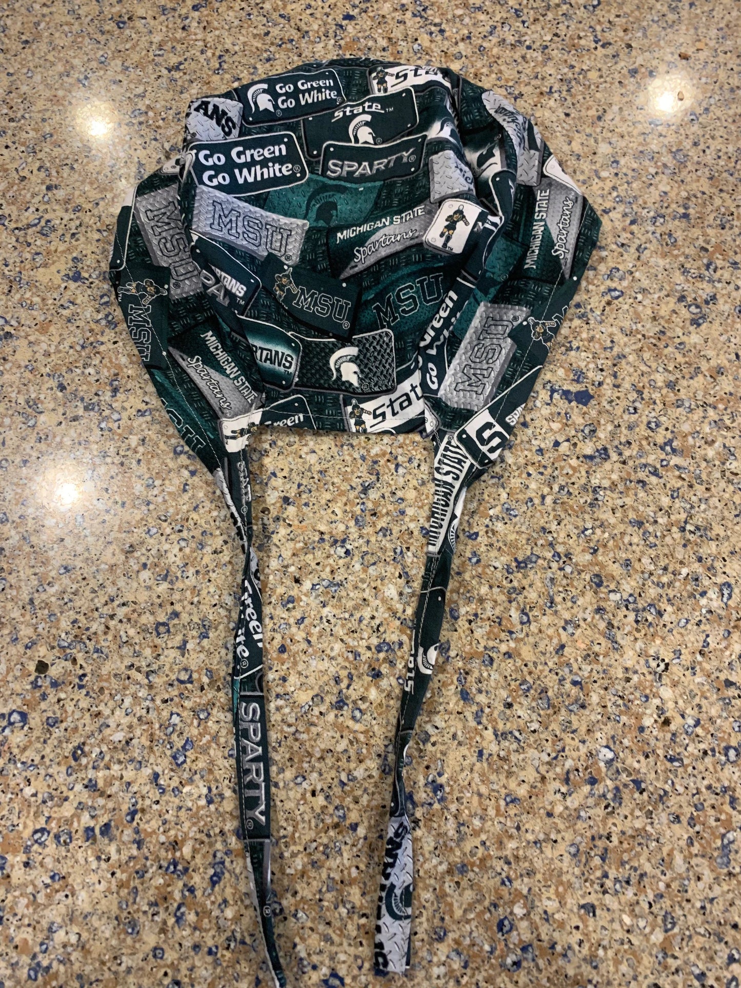 Michigan State University Spartans MSU license plates skull scrub cap mens