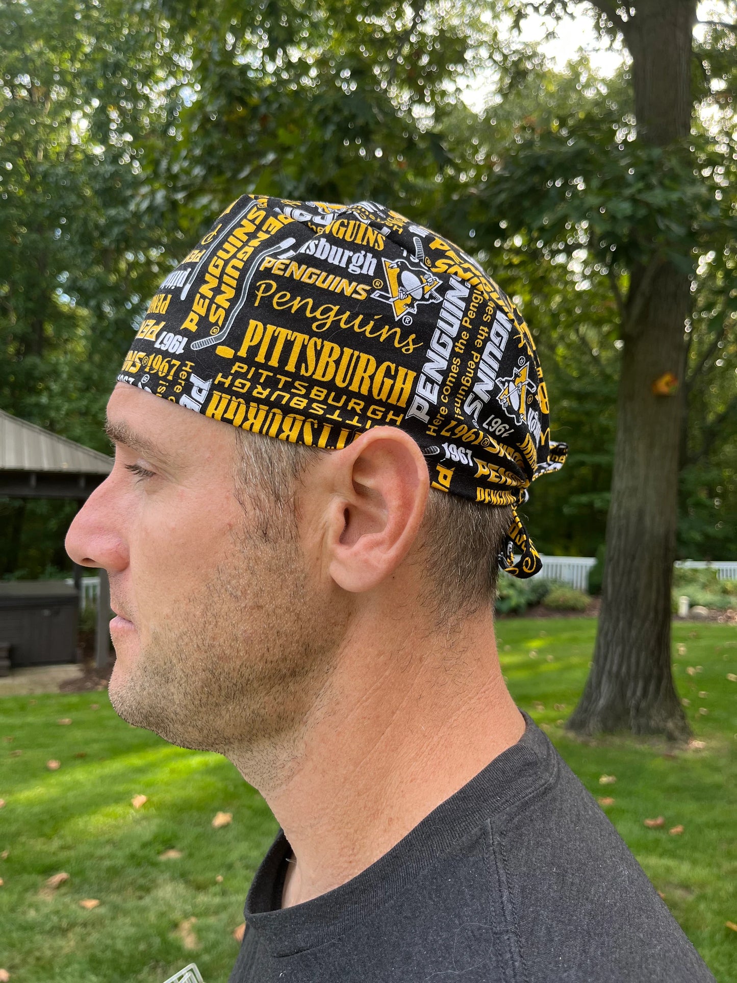 Pittsburgh Penguins hockey skull scrub cap mens
