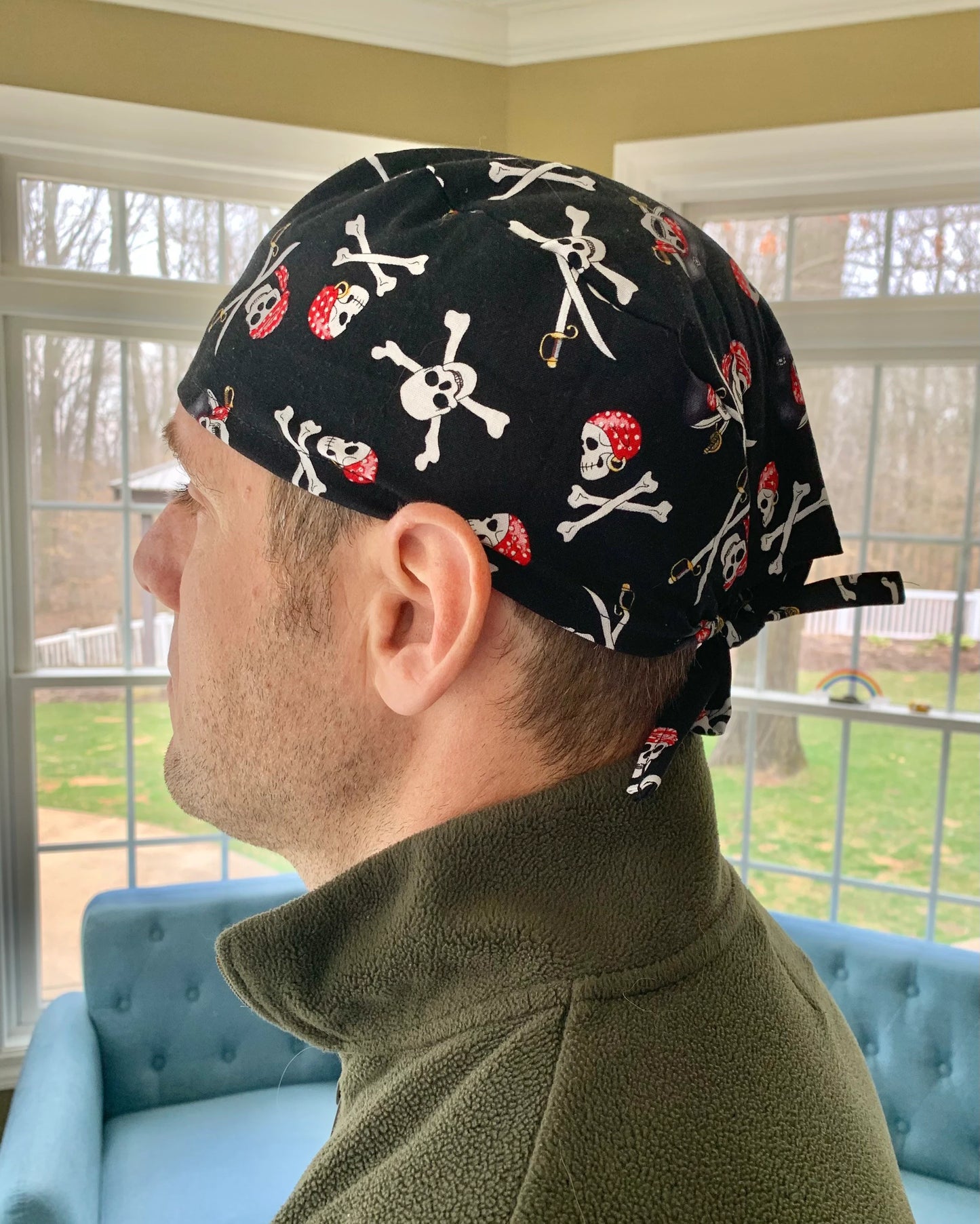 Pirates pirate crossbones skull scrub cap mens
