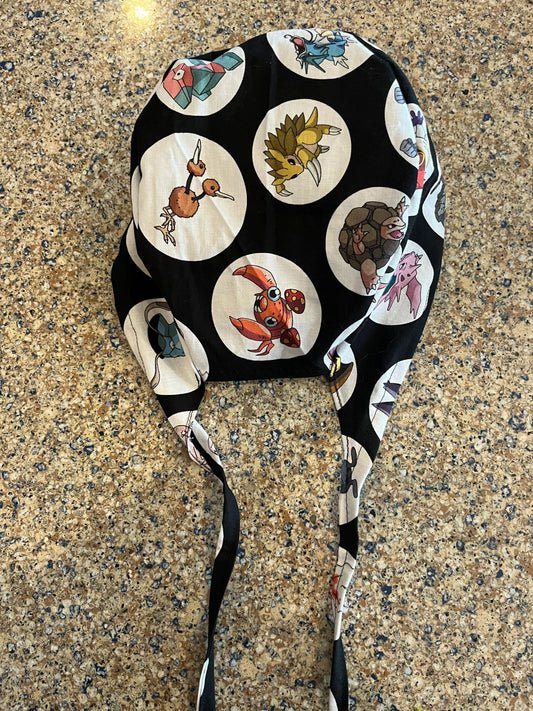 Trading card characters skull scrub cap mens