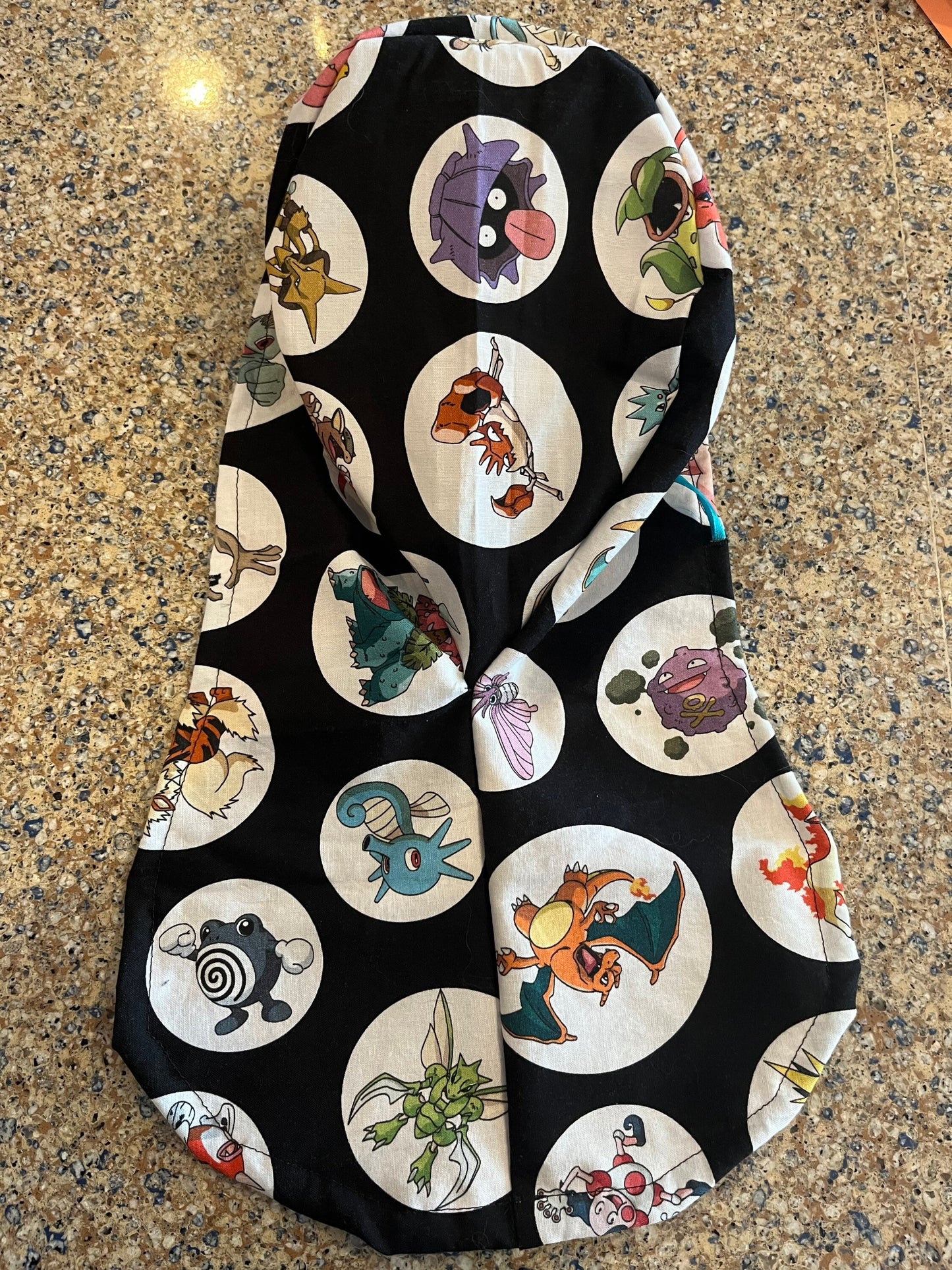 Trading card characters ponytail scrub cap womens