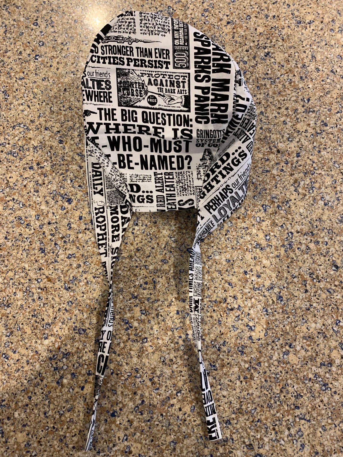Daily prophet newspaper skull scrub cap mens harry