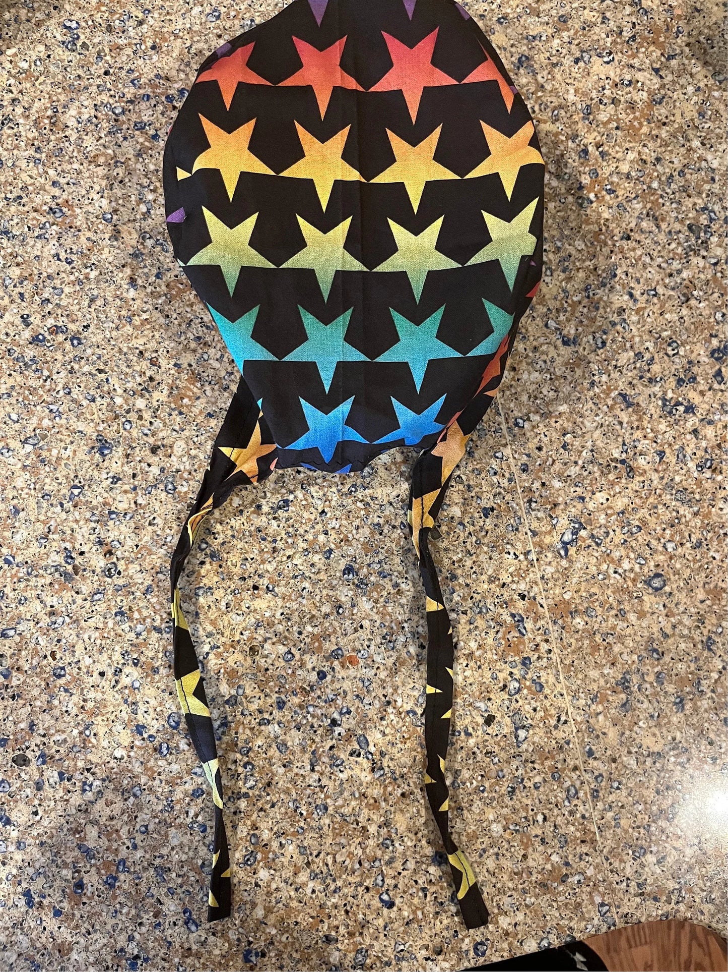 Pride rainbow stars skull scrub cap mens