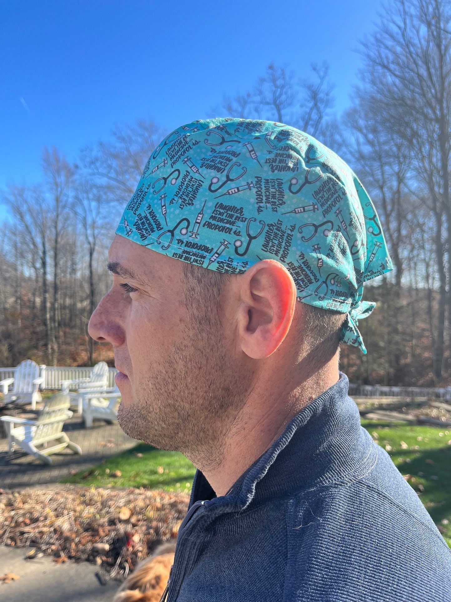 Propofol best medicine anesthesia anesthesiologist diprivan skull scrub cap mens