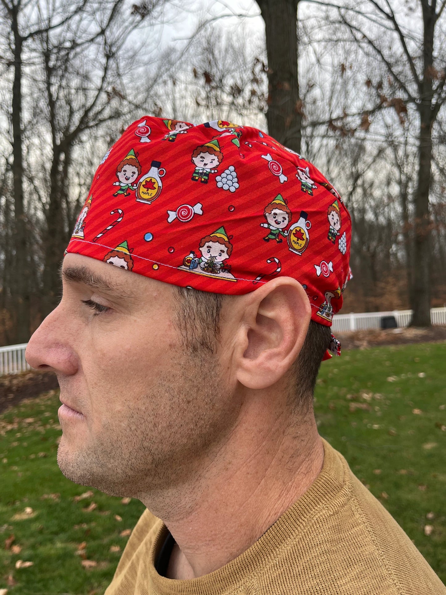 Buddy the elf christmas skull scrub cap mens