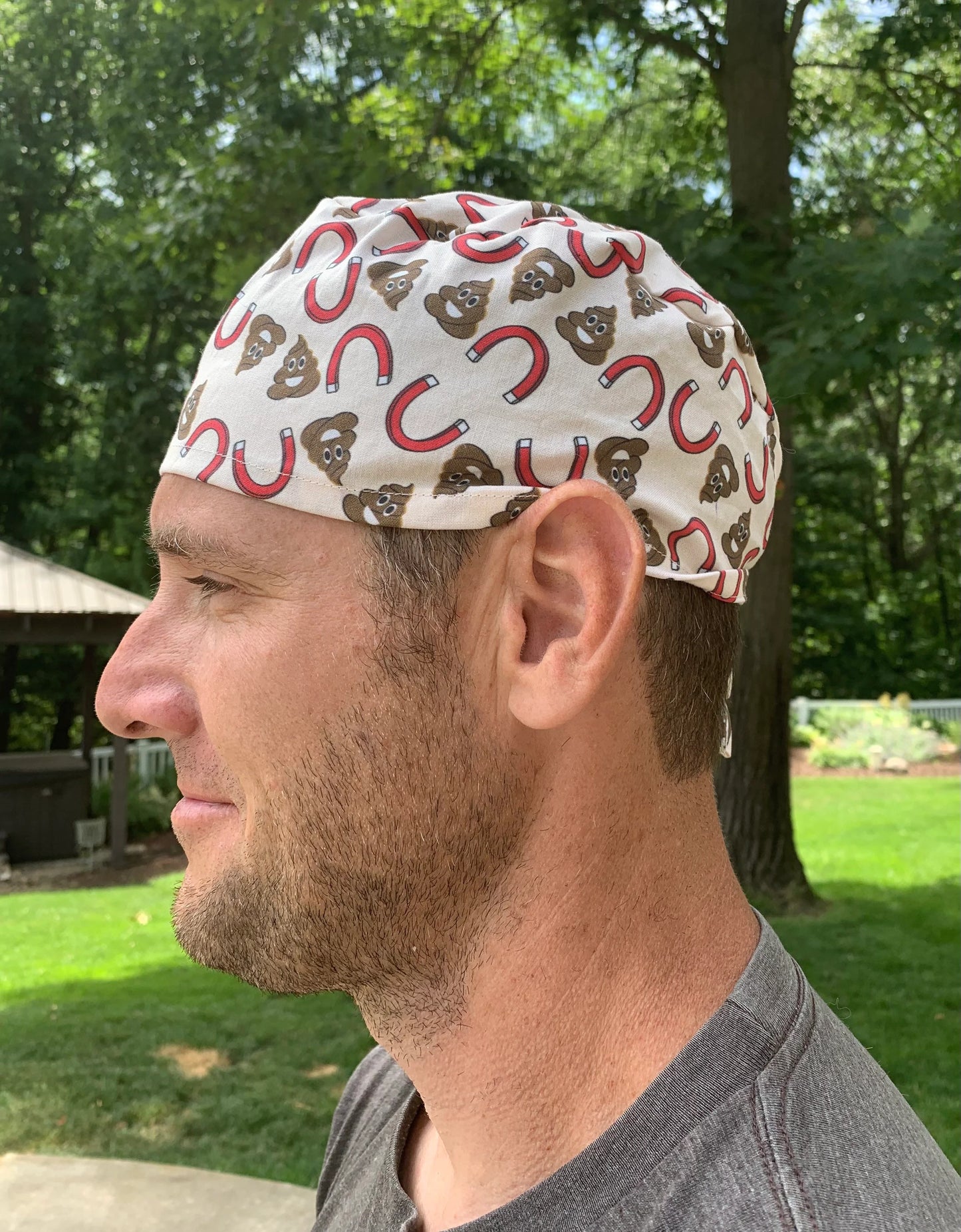 Poop magnet sh!t skull scrub cap mens