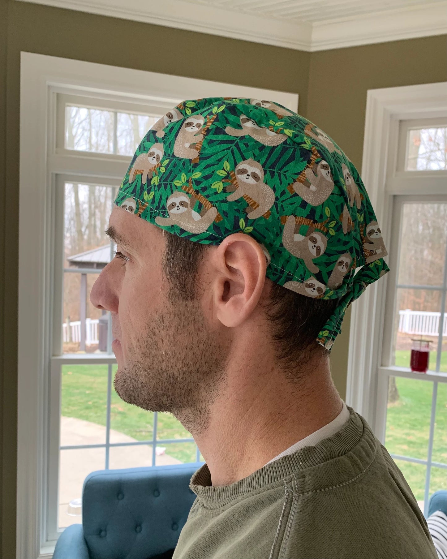 Sloth sloths jungle skull scrub cap mens