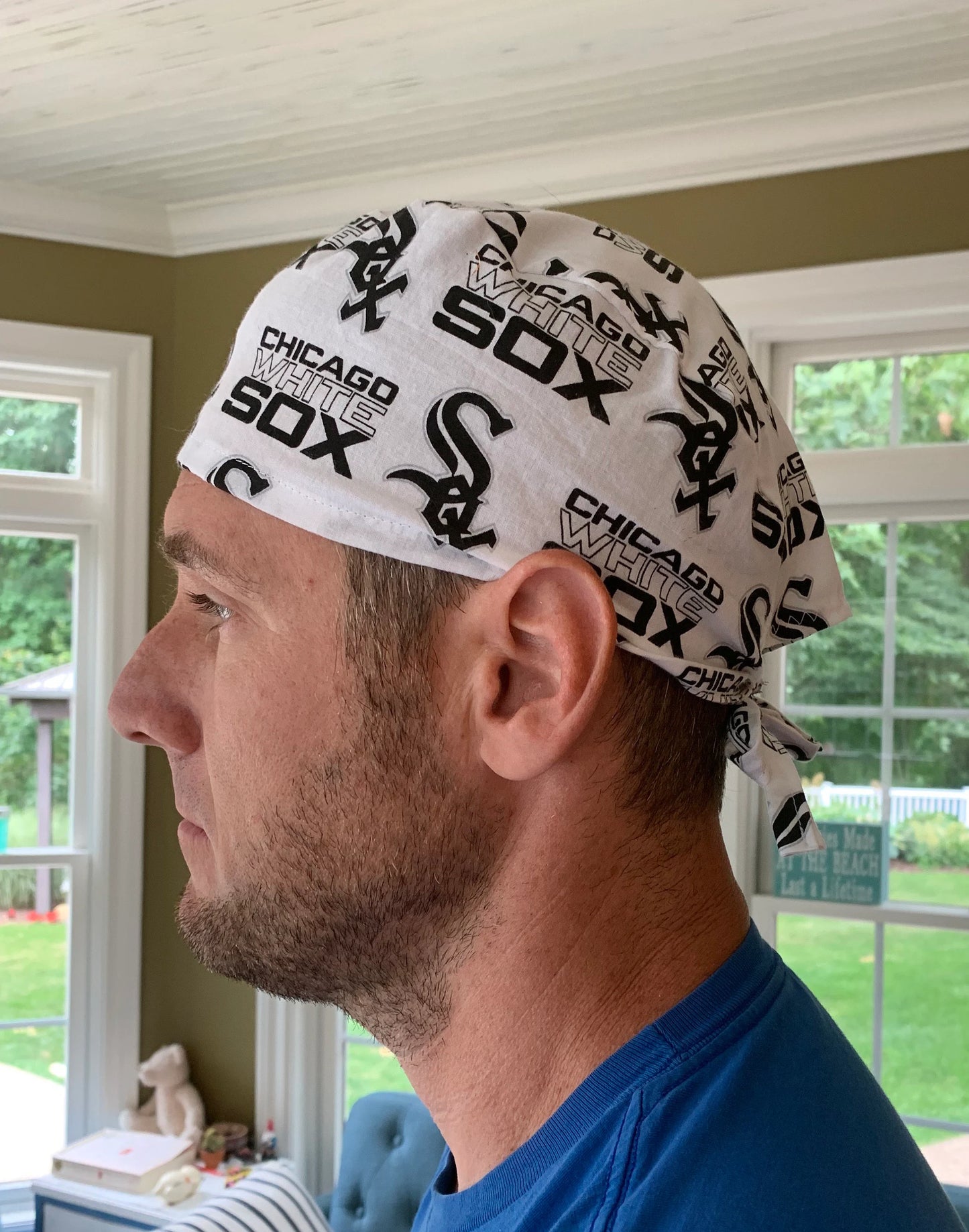 Chicago White Sox baseball skull scrub cap mens