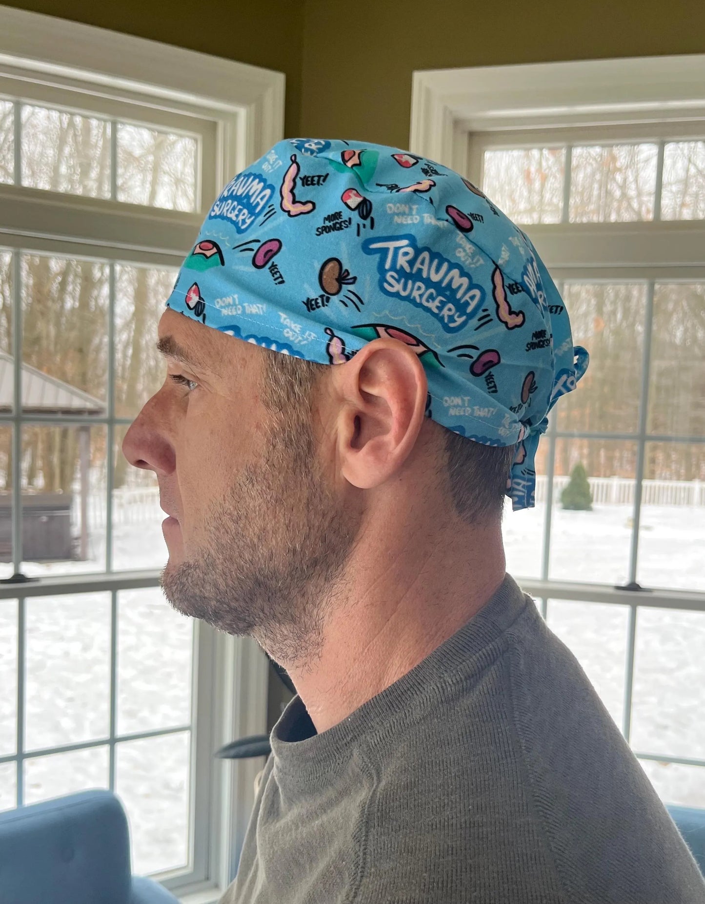 Trauma surgeon yeet organs skull scrub cap mens
