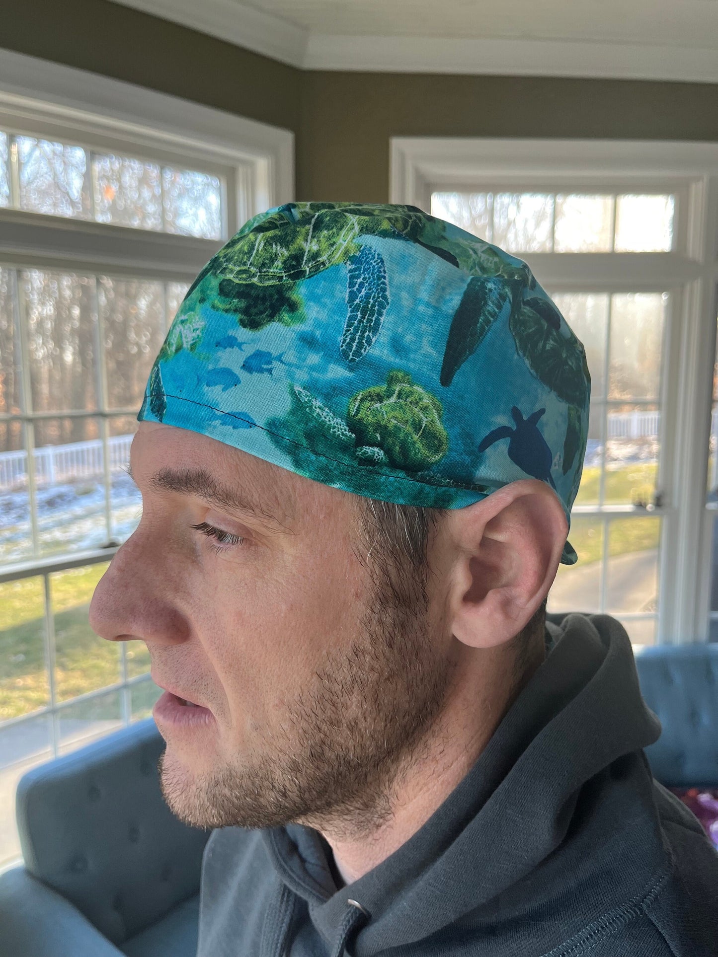Sea turtles turtle skull scrub cap mens